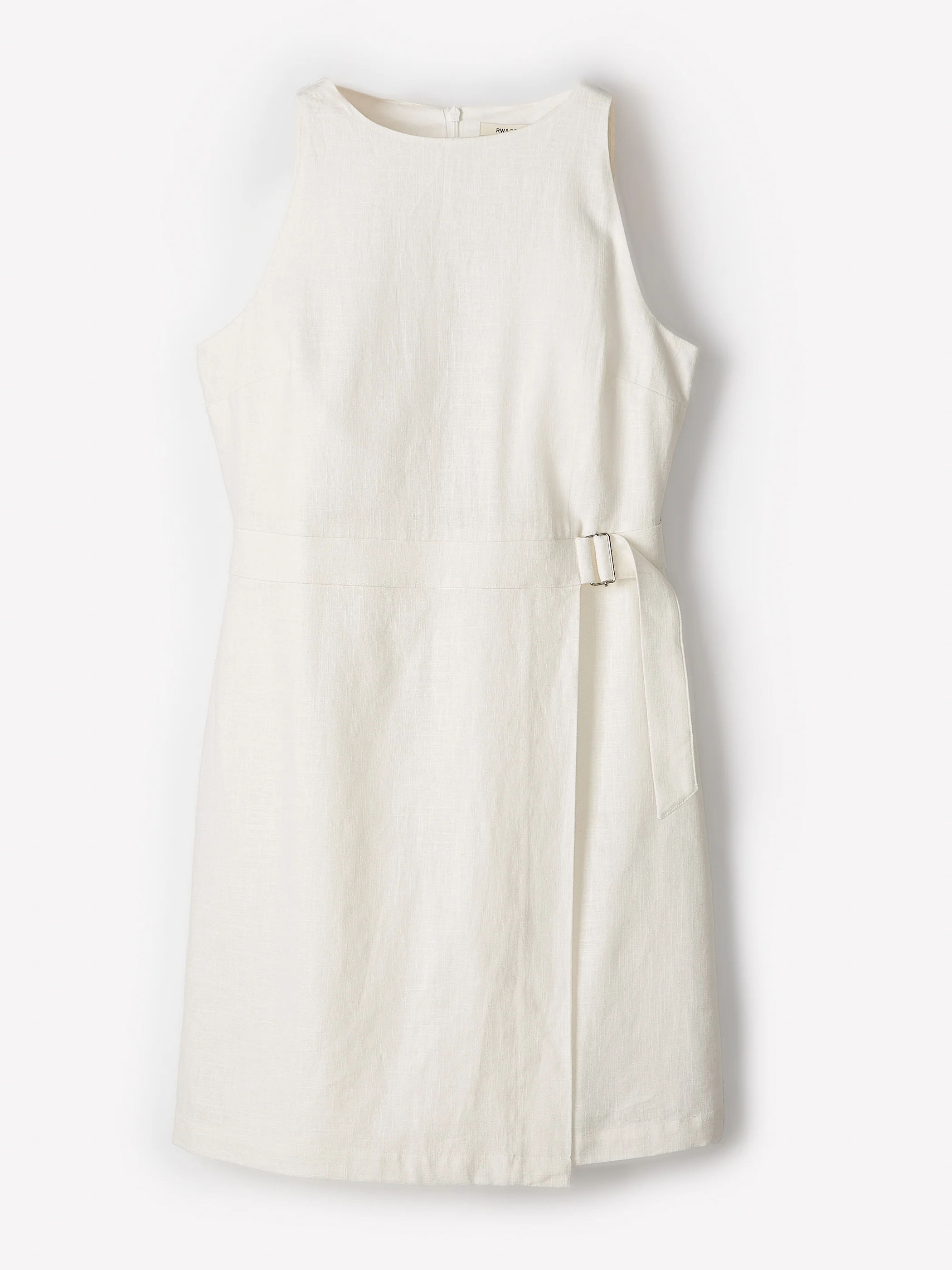 Sleeveless Boat-Neck Linen-Blend Midi Dress - Image 11
