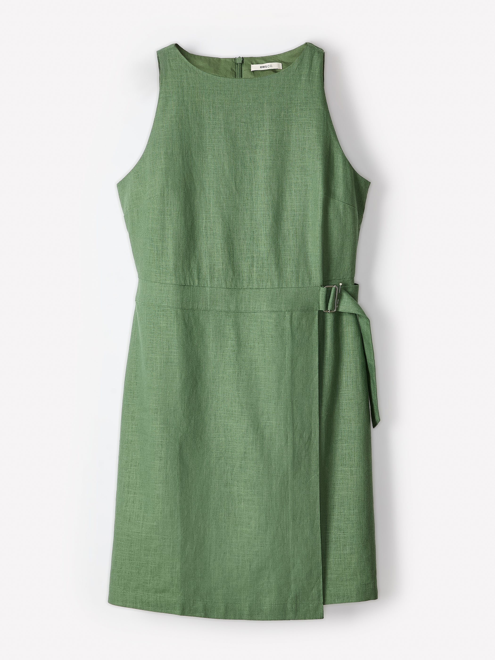 Sleeveless Boat-Neck Linen-Blend Midi Dress - Image 18