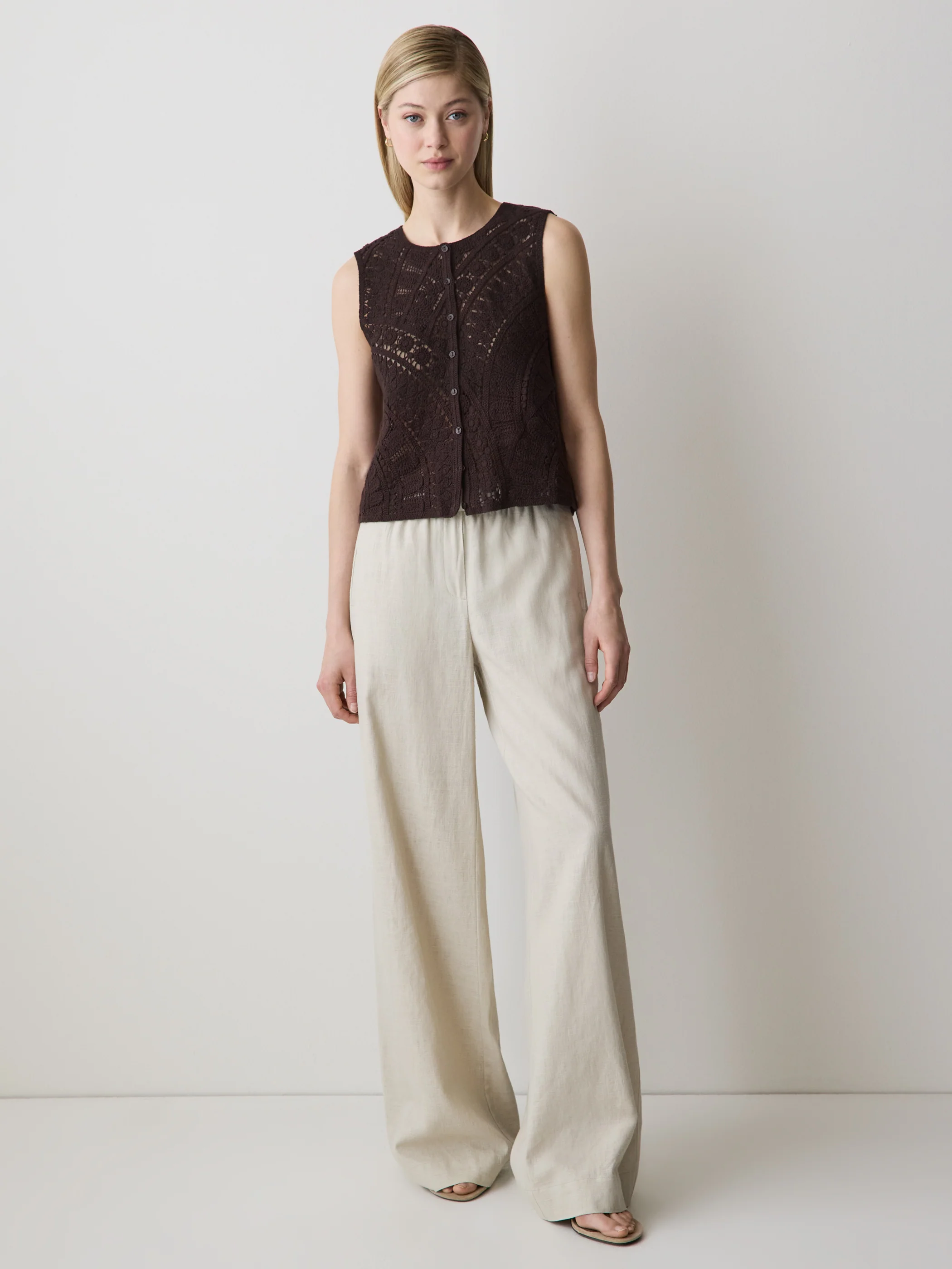 Buttoned-Down Crochet Tank Top - Image 8