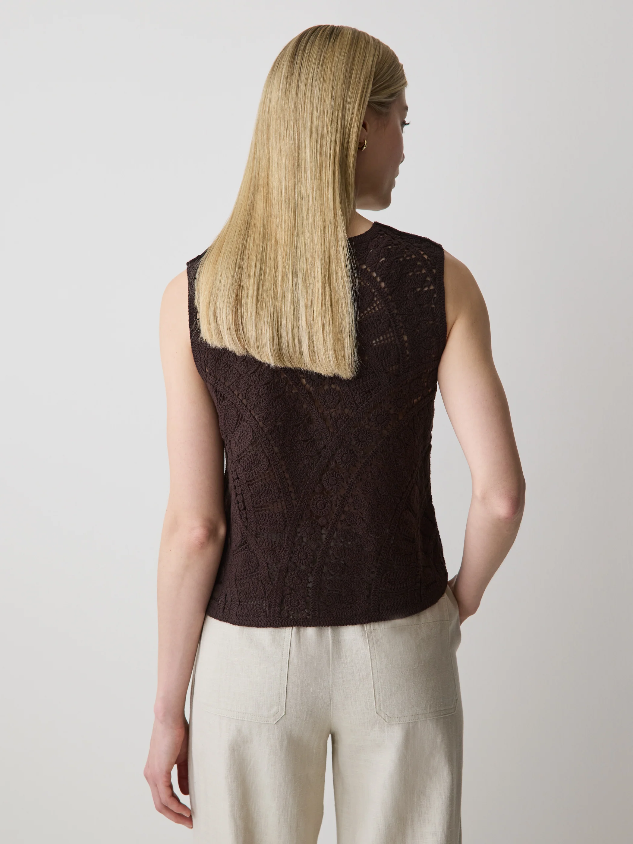 Buttoned-Down Crochet Tank Top - Image 9