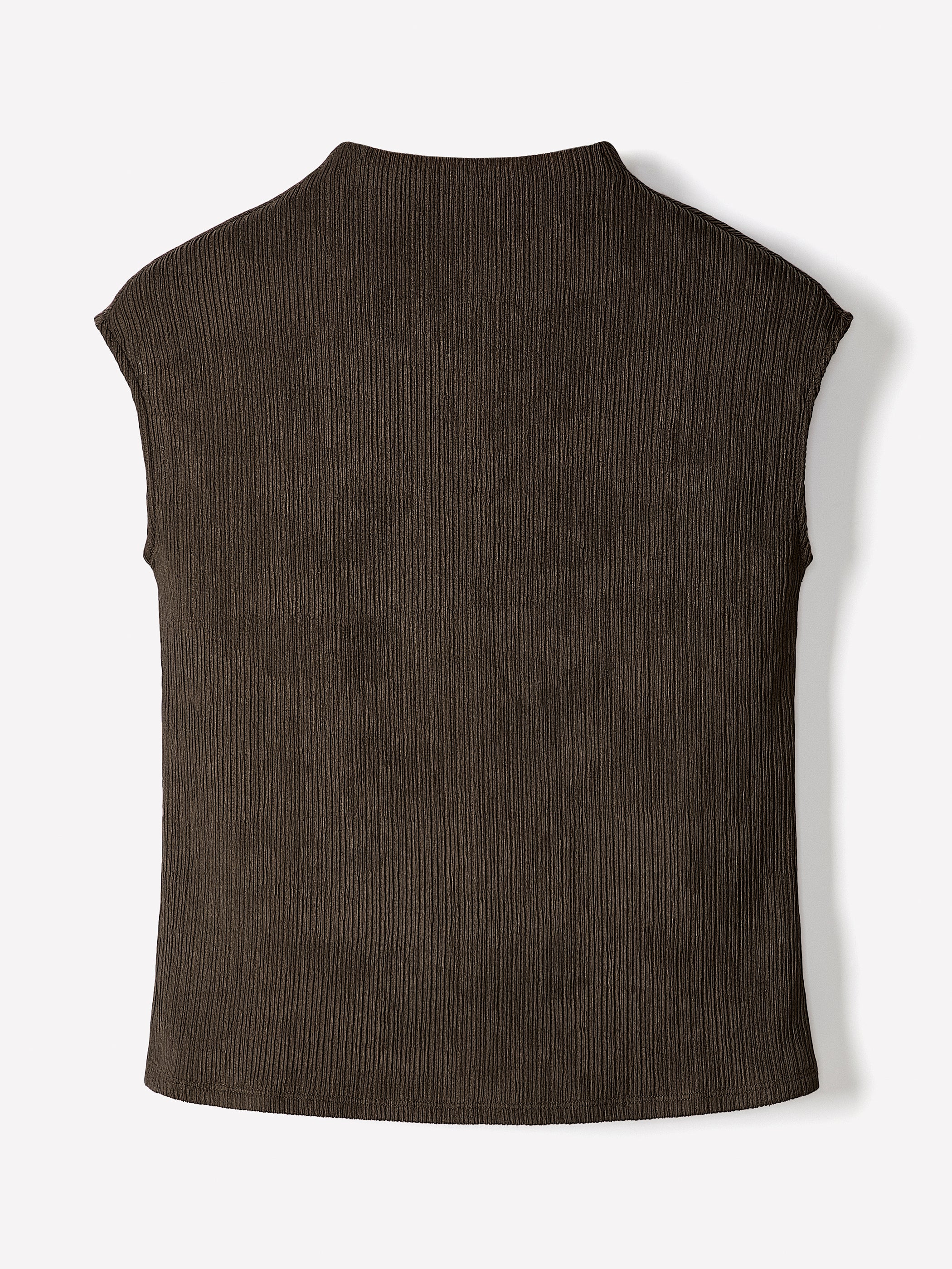 Sleeveless Funnel-Neck Textured Top - Image 10
