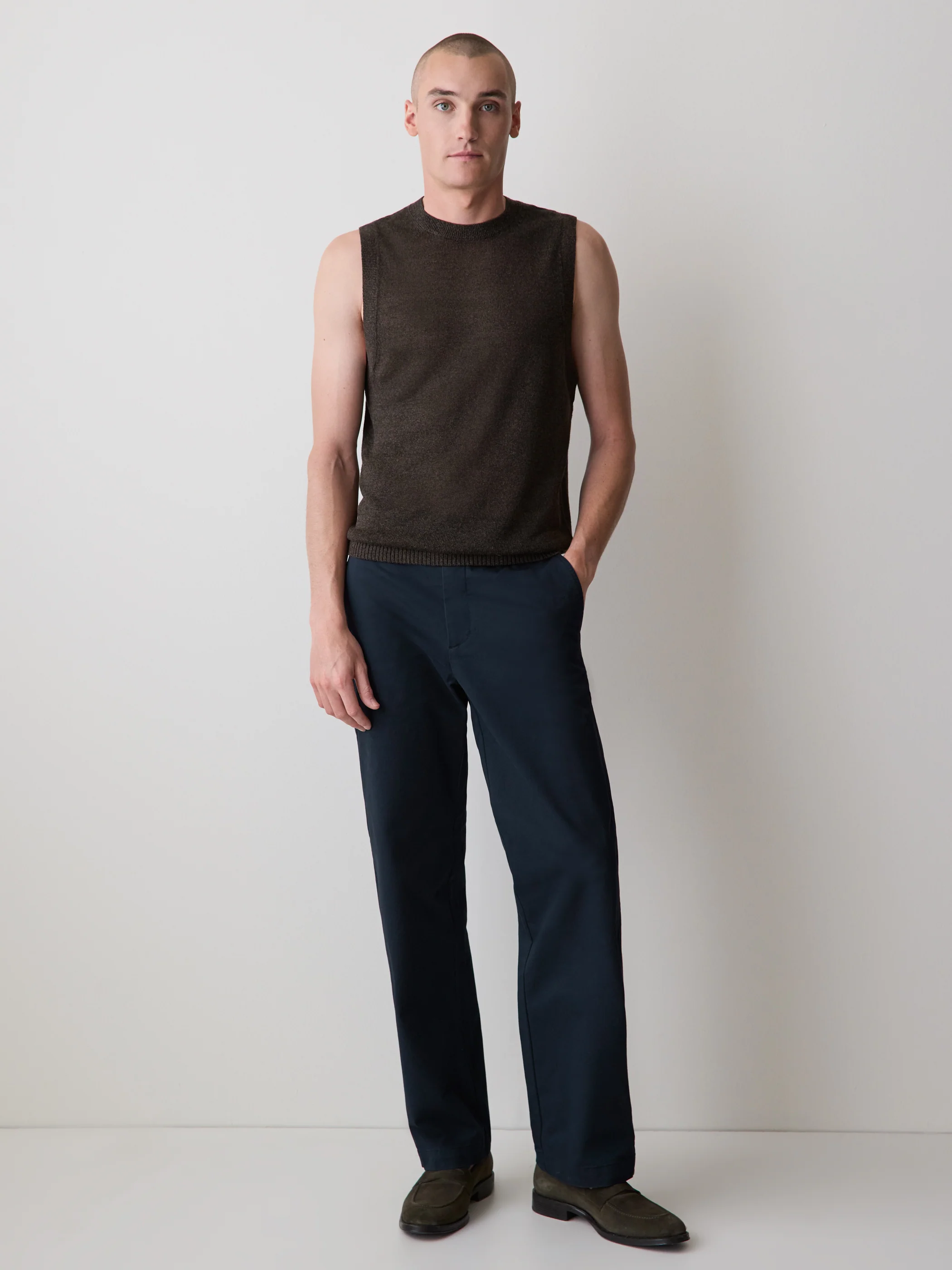 Linen-Blend Sleeveless Crew-Neck Sweater - Image 2