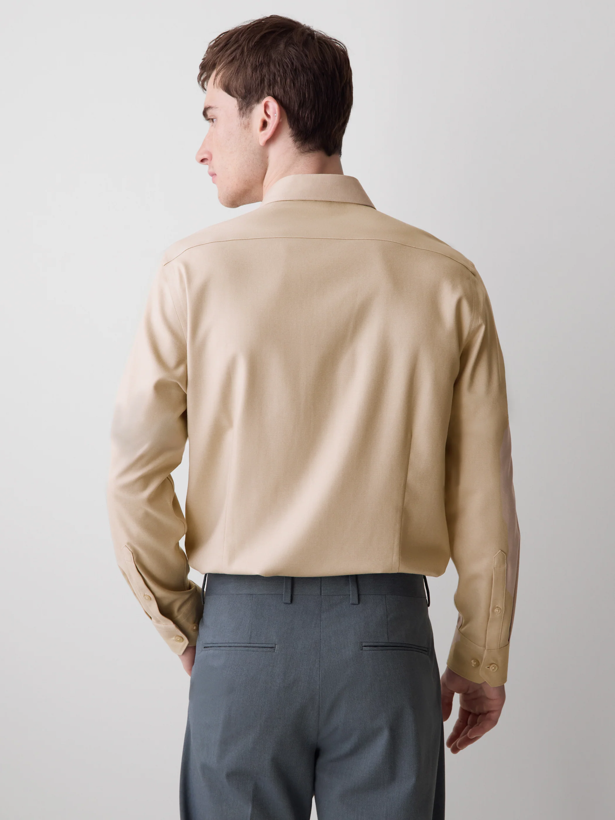 Slim Fit Knit-Like Dress Shirt - Image 3