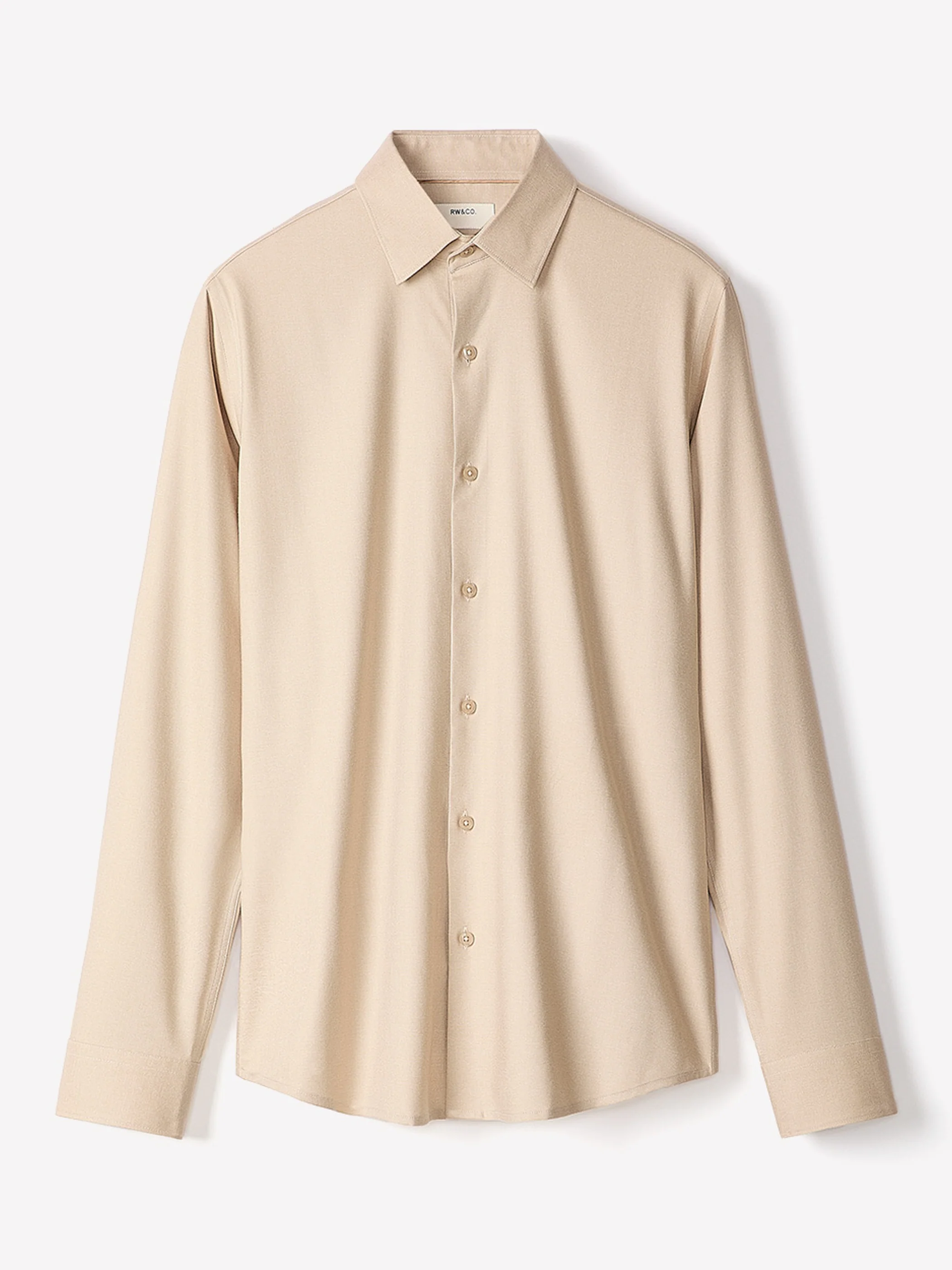 Slim Fit Knit-Like Dress Shirt - Image 4