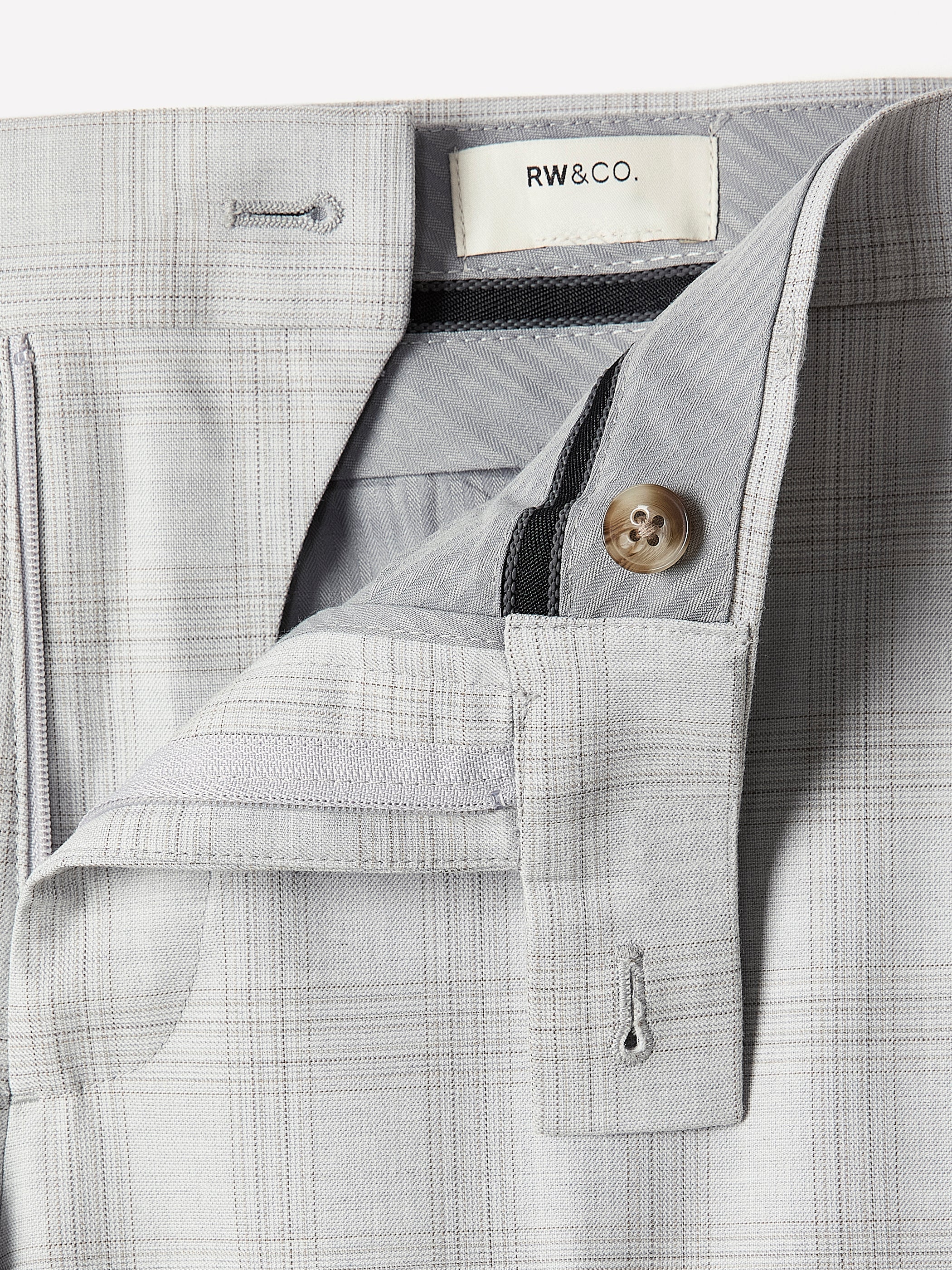 Slim Fit Grey Checkered Suit Pant - Image 5