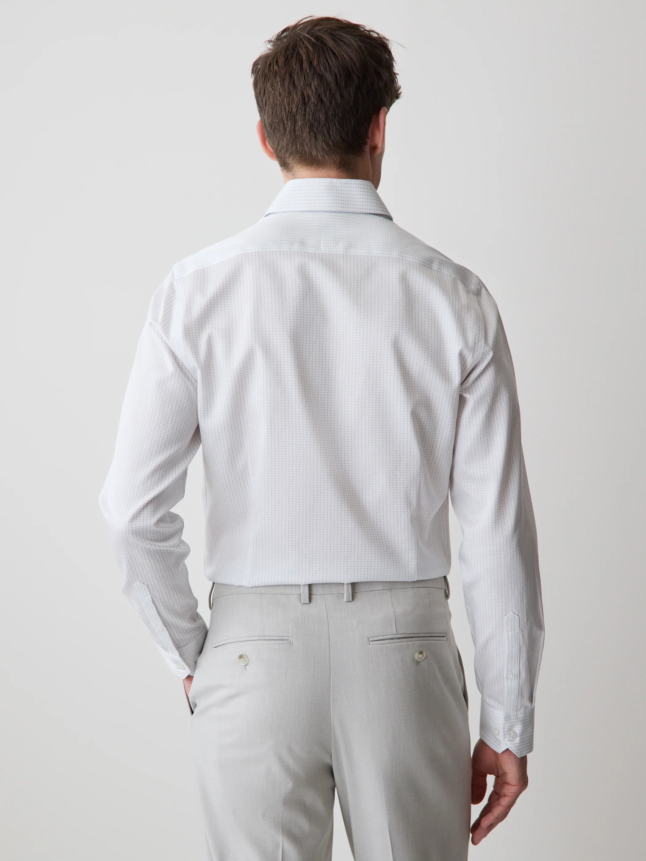 Slim-Fit Dress Shirt with Micro Dots - Image 3