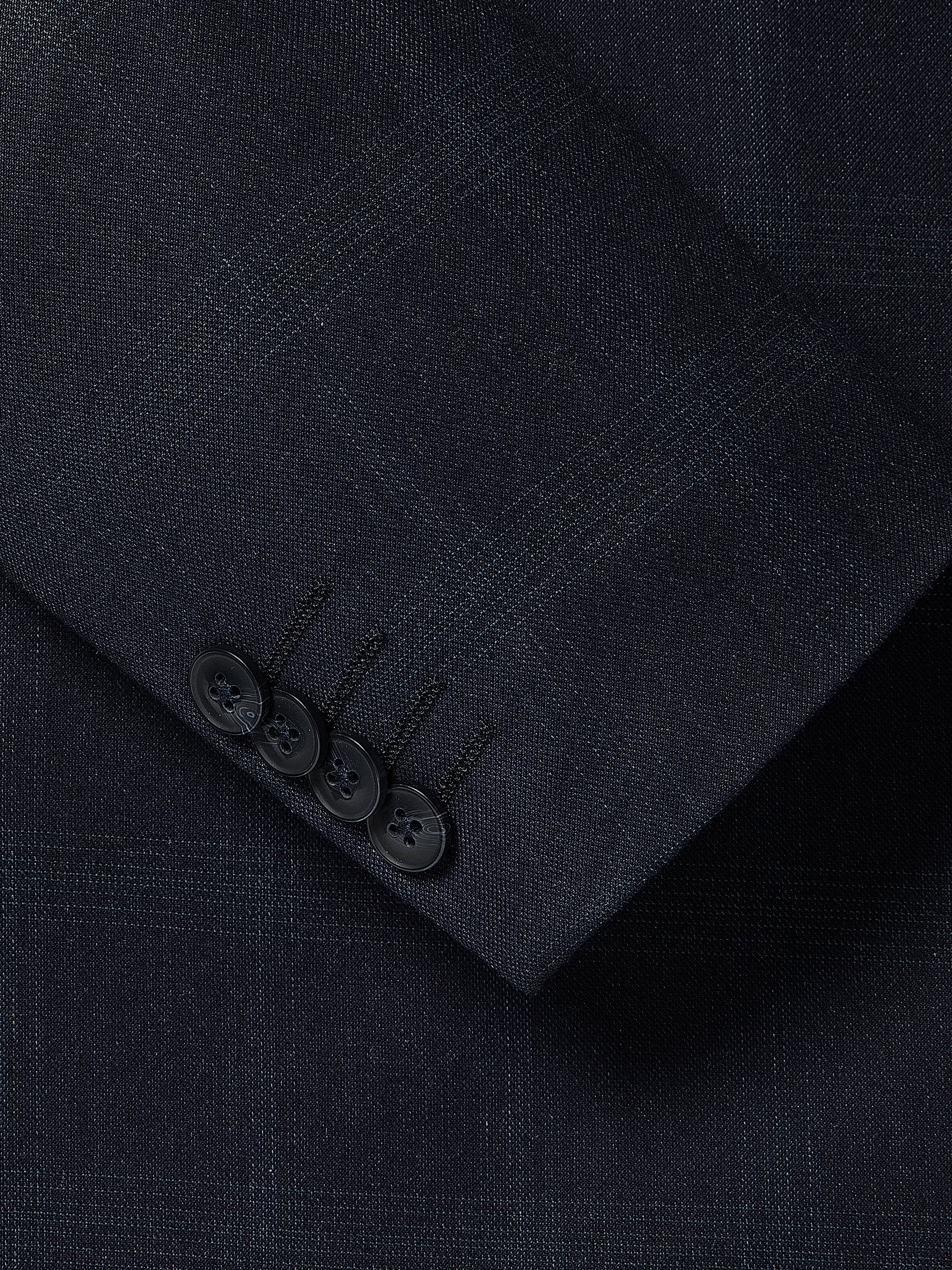 Slim Fit Navy Checkered Suit Blazer - Image 4