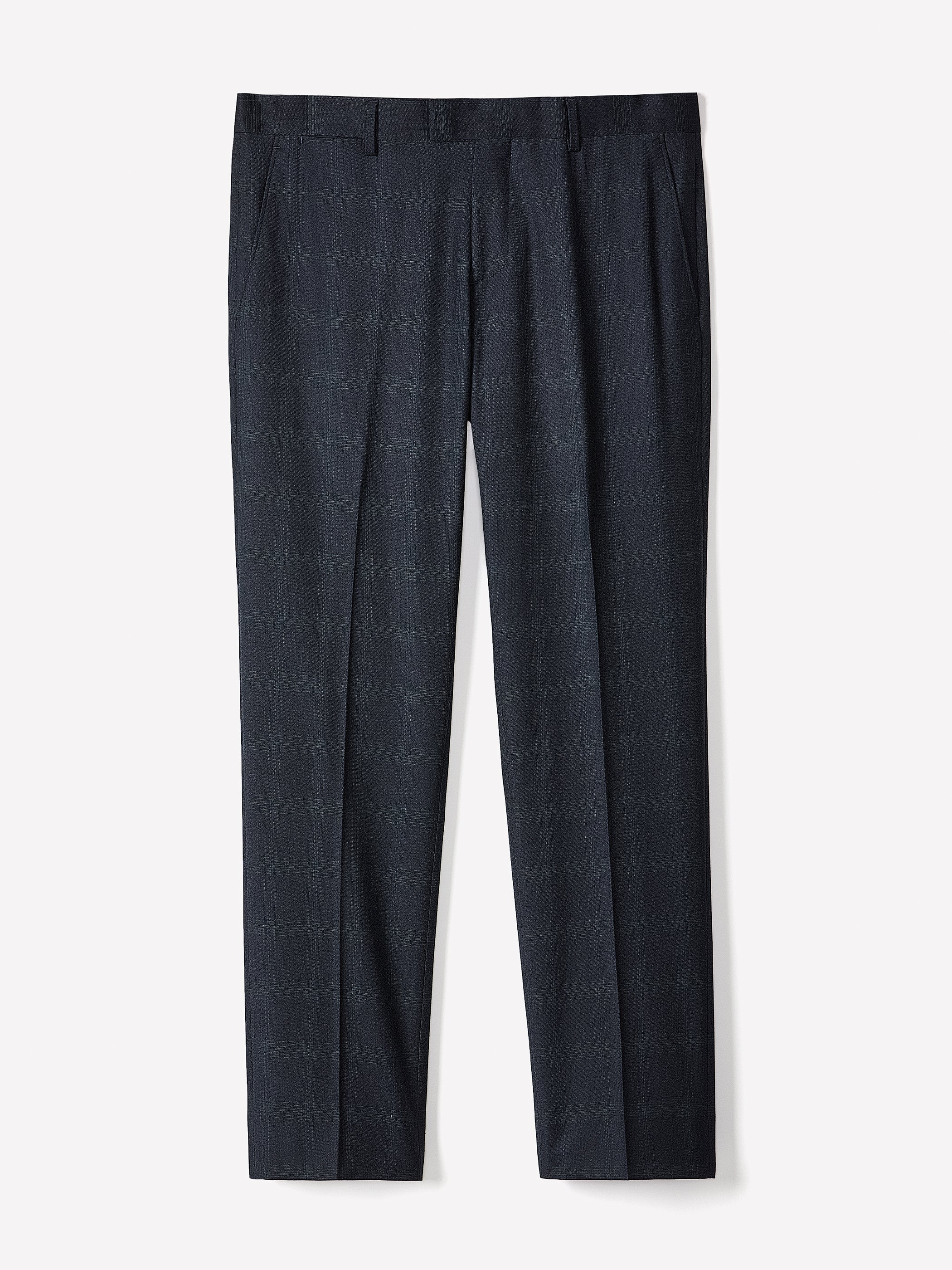 Slim Fit Navy Checkered Suit Pant - Image 6