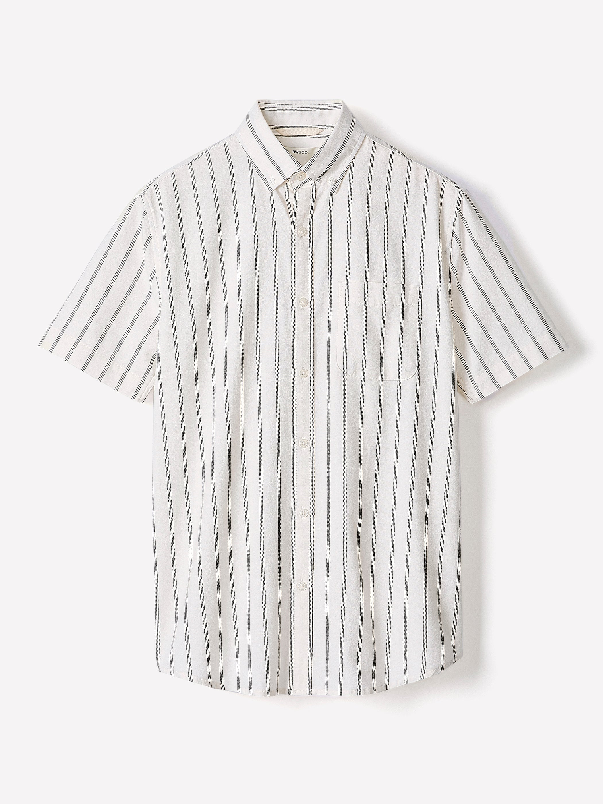 Striped Slim Fit Short-Sleeve Oxford Shirt - Image 5