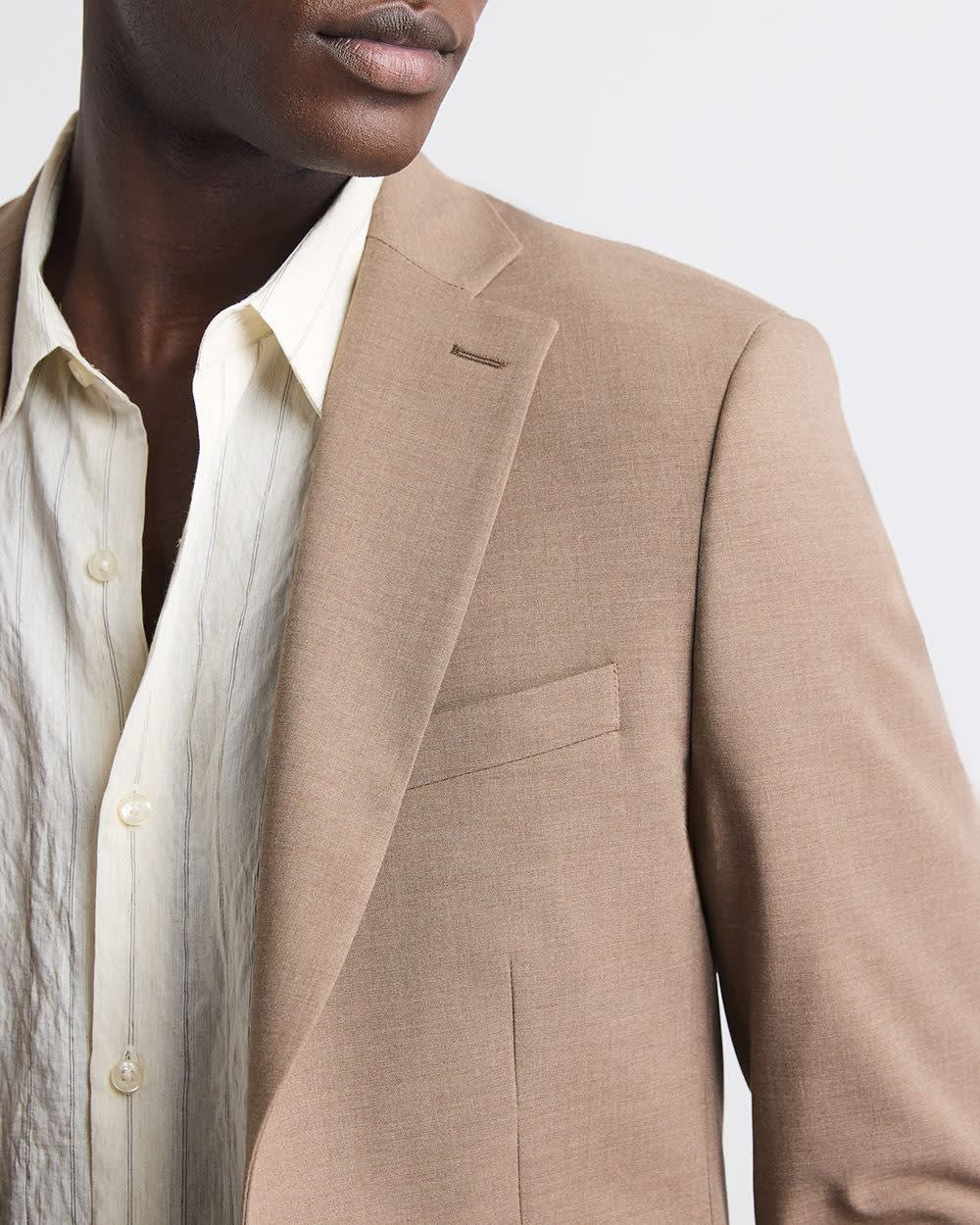 Slim-Fit Rose Taupe Suit Blazer - Image 4