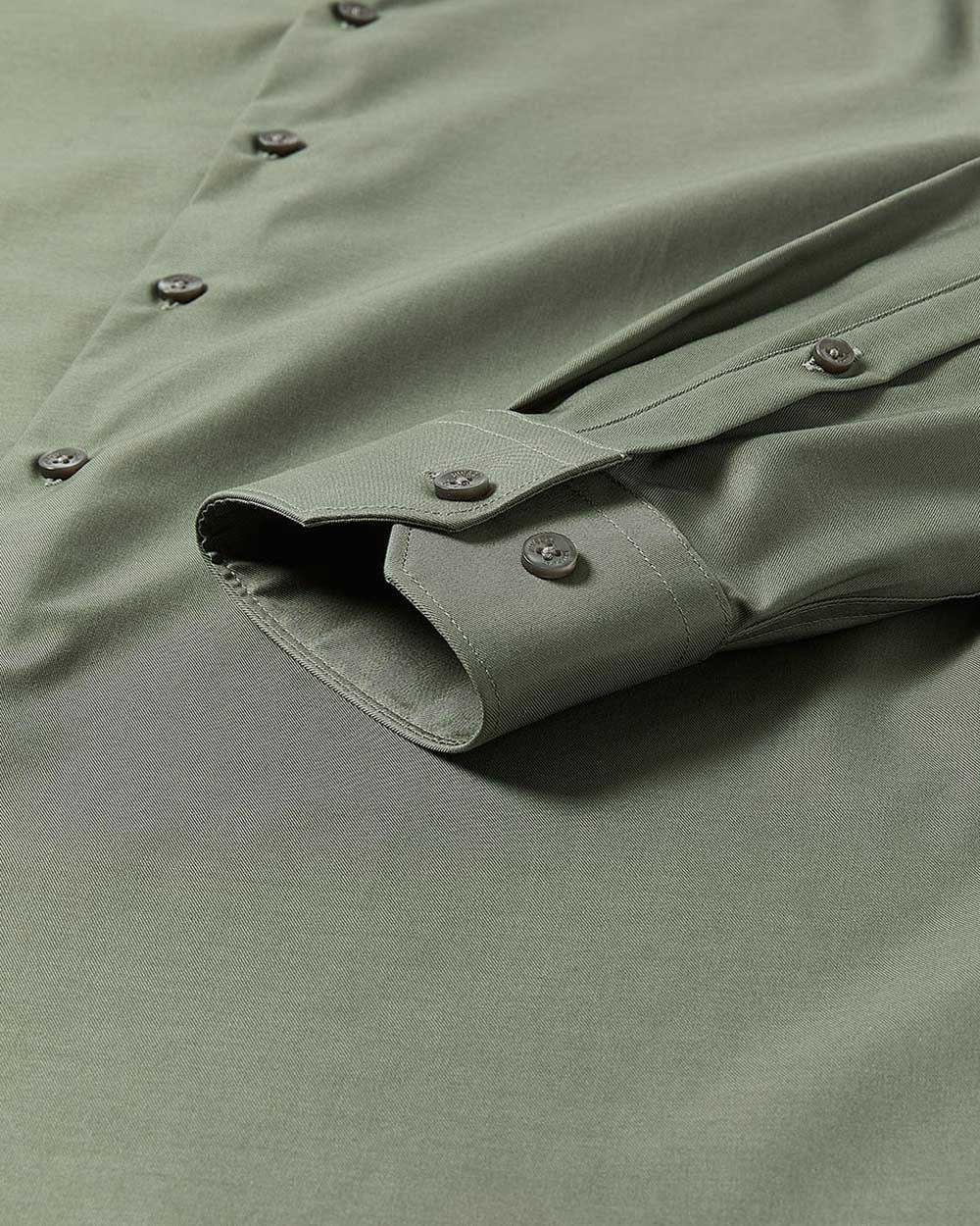 Slim Fit Solid Sateen Dress Shirt - Image 10