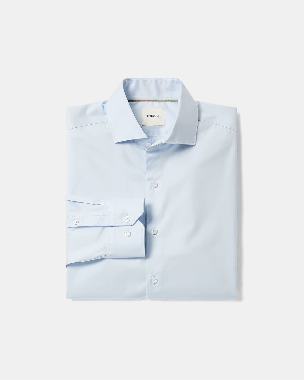 Slim Fit Solid Sateen Dress Shirt - Image 11