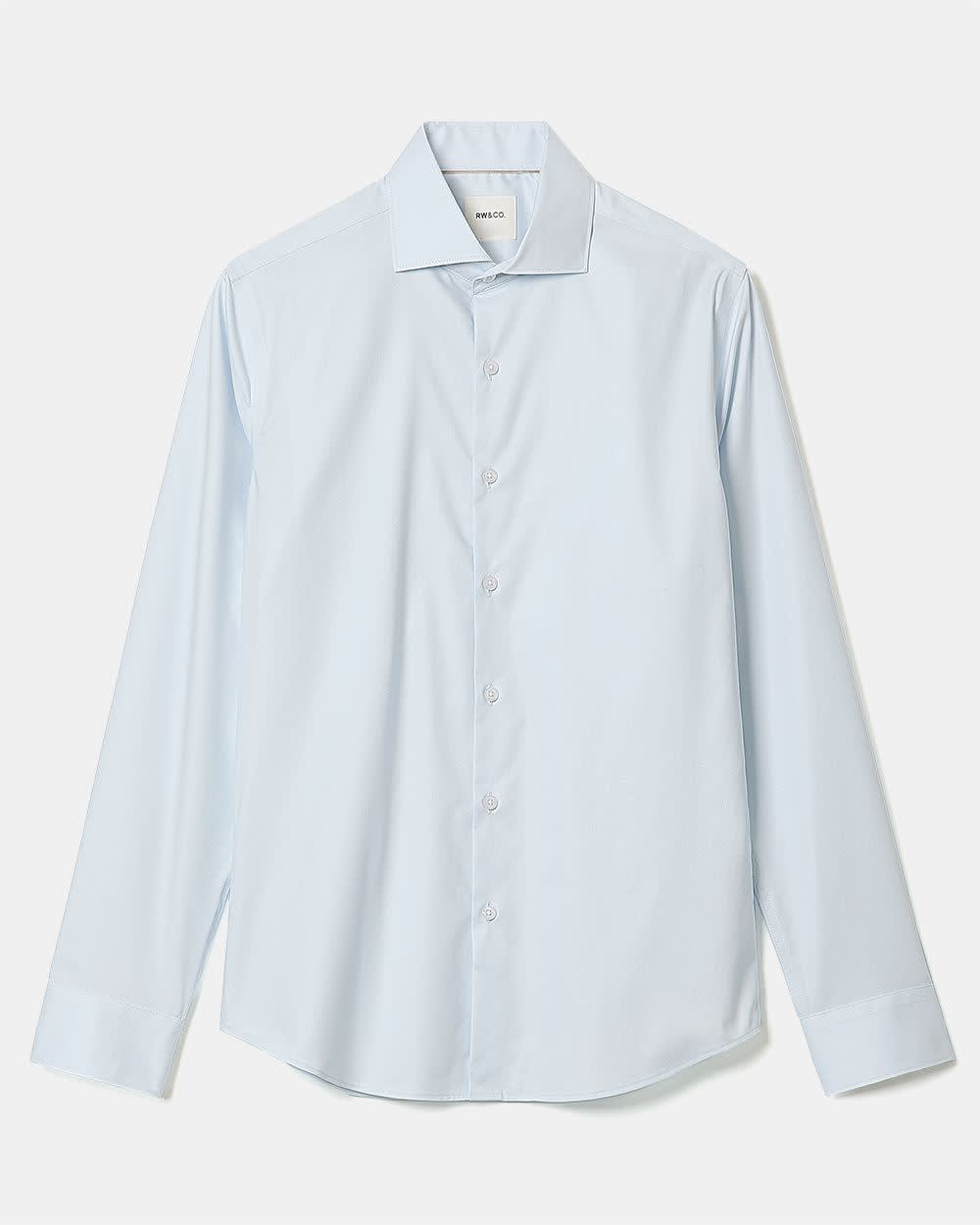 Slim Fit Solid Sateen Dress Shirt - Image 12