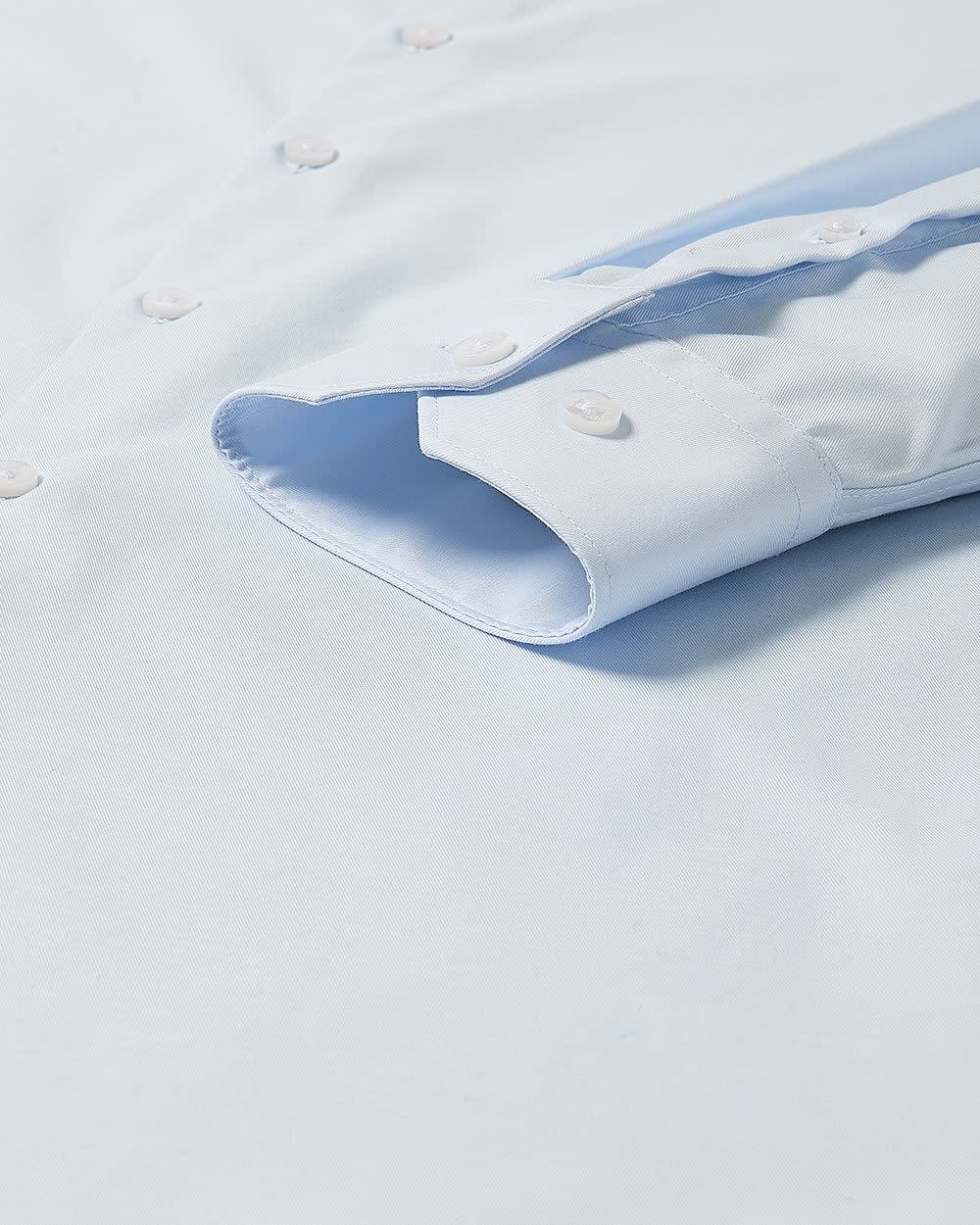 Slim Fit Solid Sateen Dress Shirt - Image 15