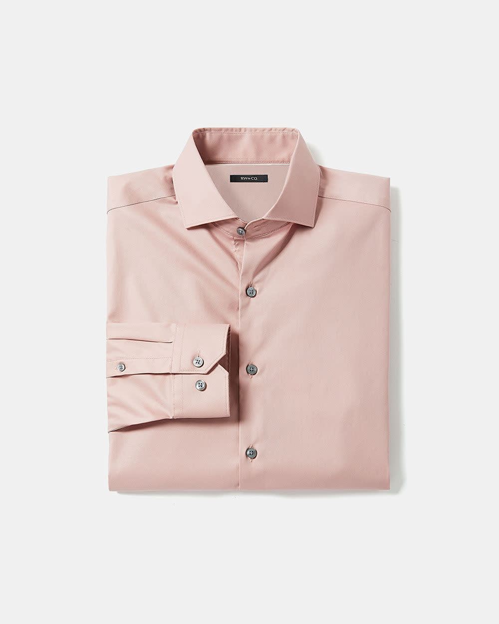 Slim Fit Solid Sateen Dress Shirt - Image 16