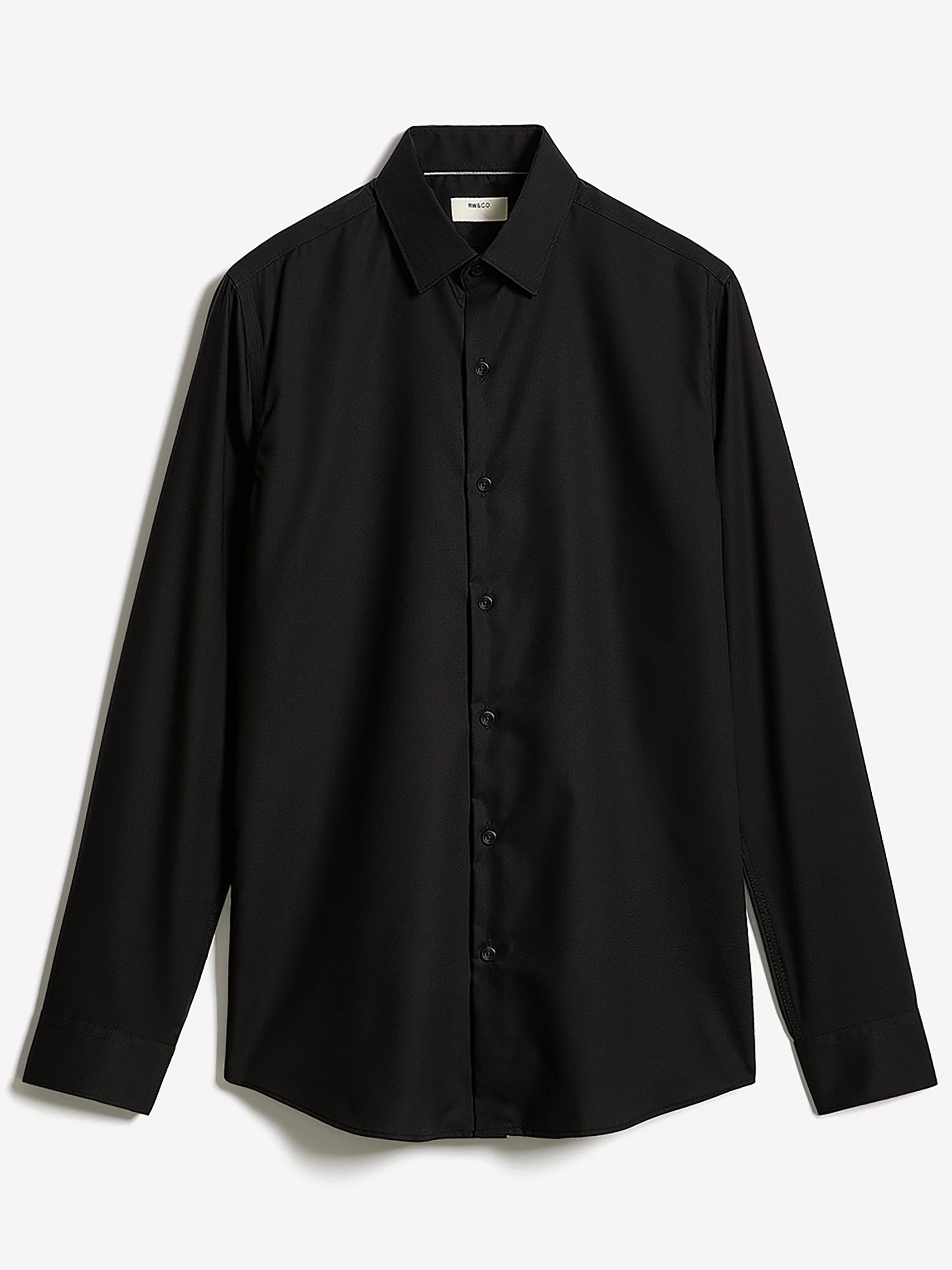 Slim Fit Solid Supima (R) Cotton Twill Dress Shirt - Image 4