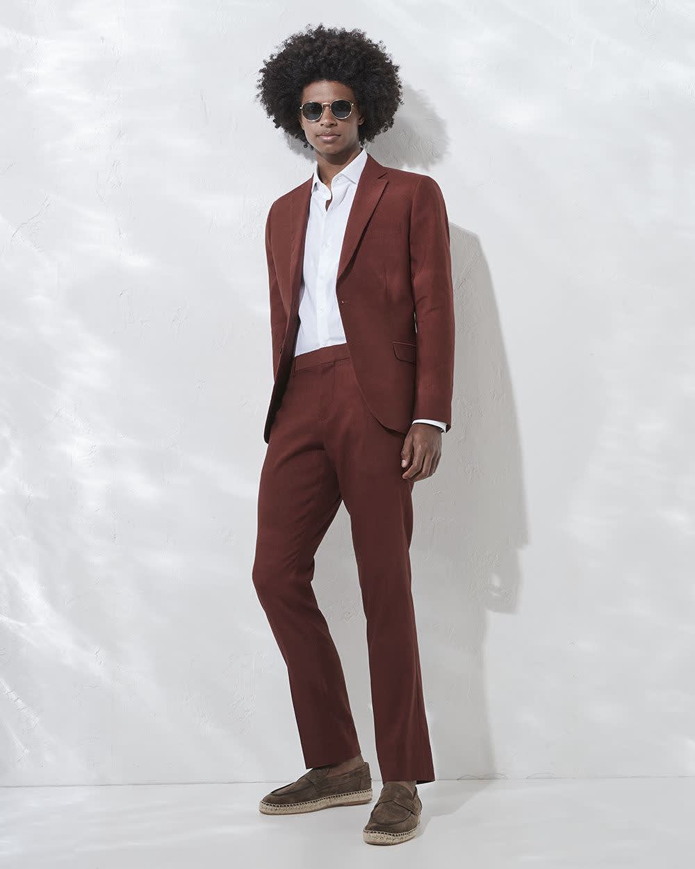 Slim Fit Stretch Linen Blazer - Image 12