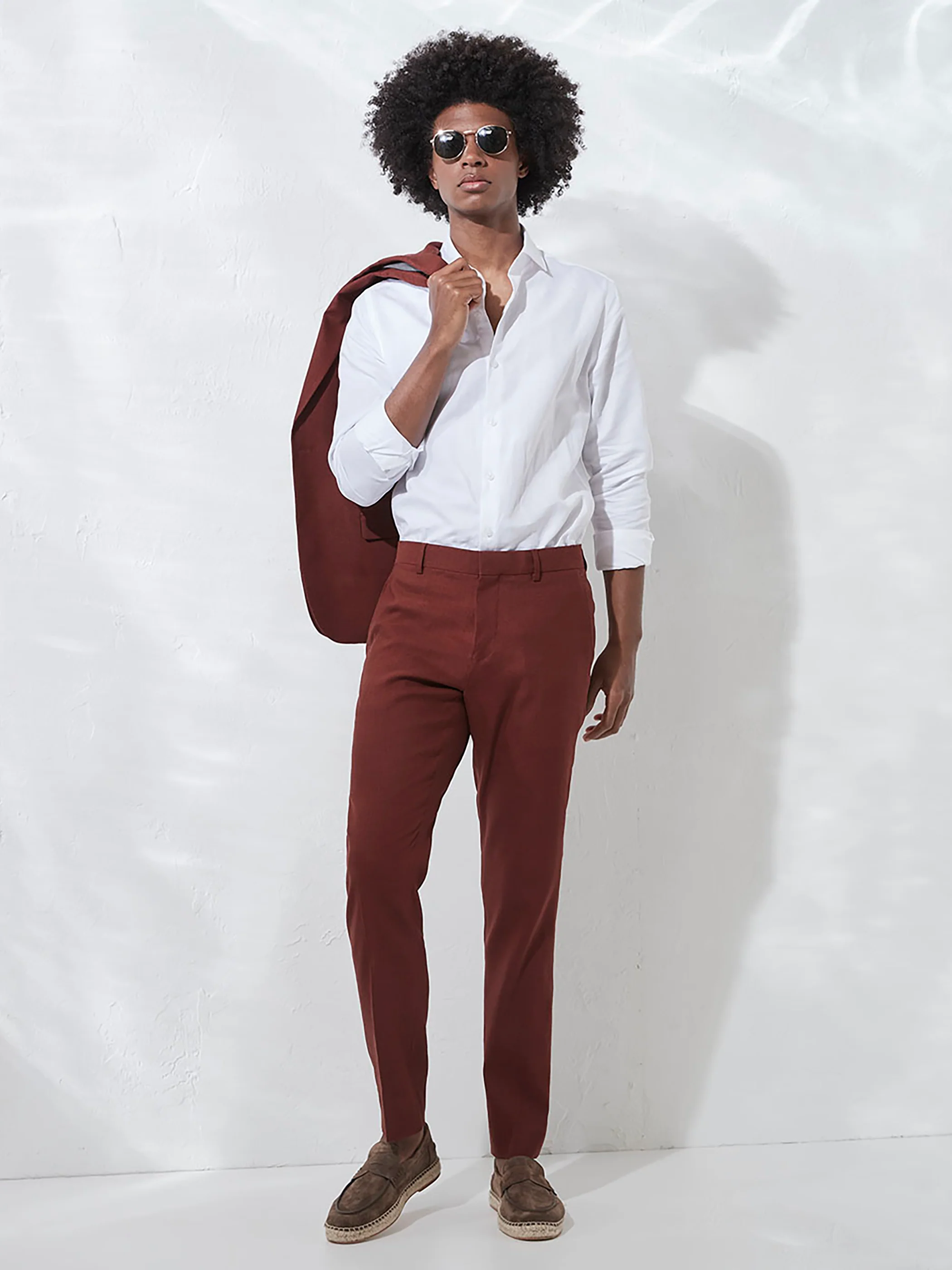 Slim Fit Stretch Linen Suit Pant - Image 11