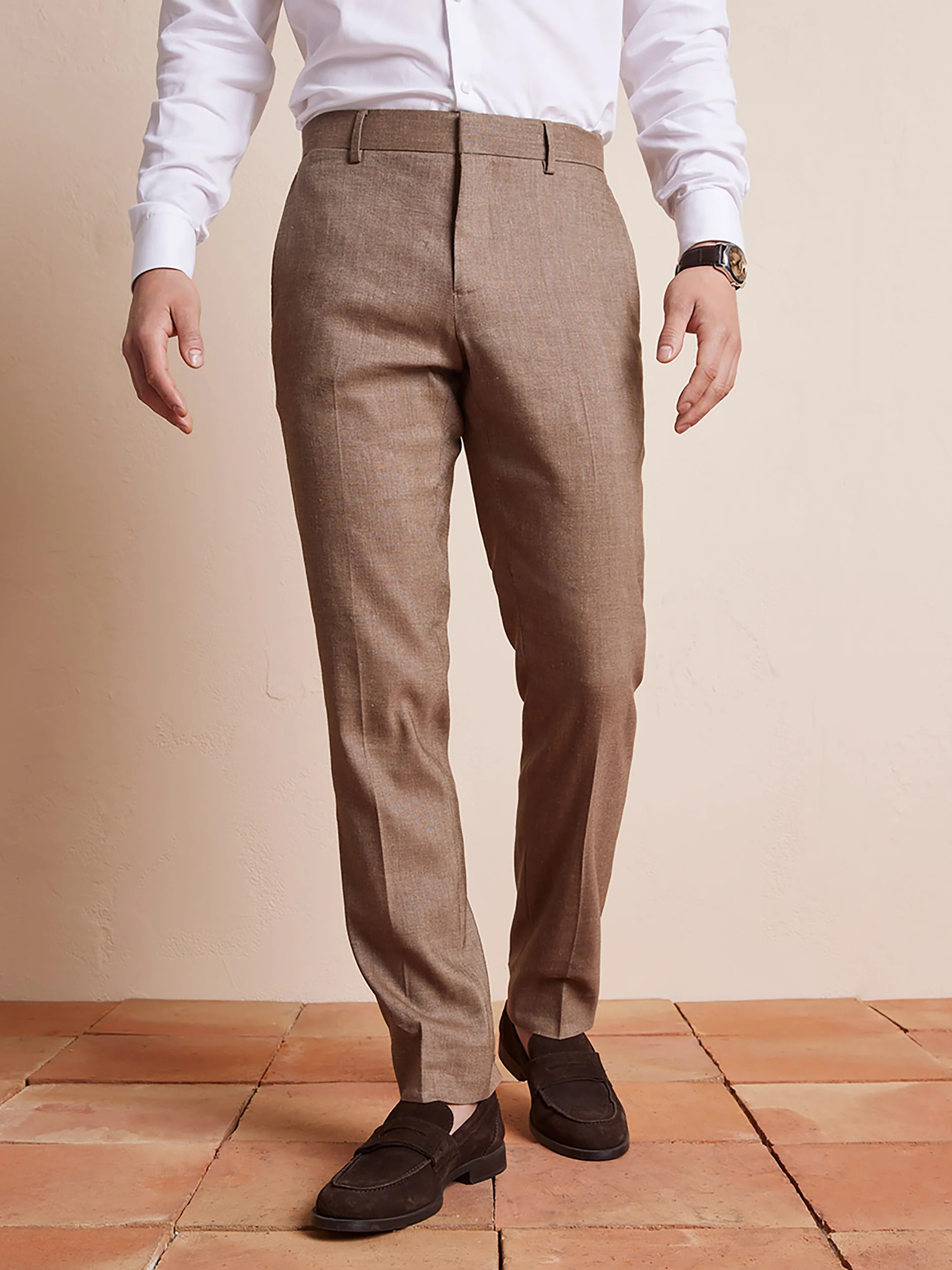 Slim Fit Stretch Linen Suit Pant - Image 14