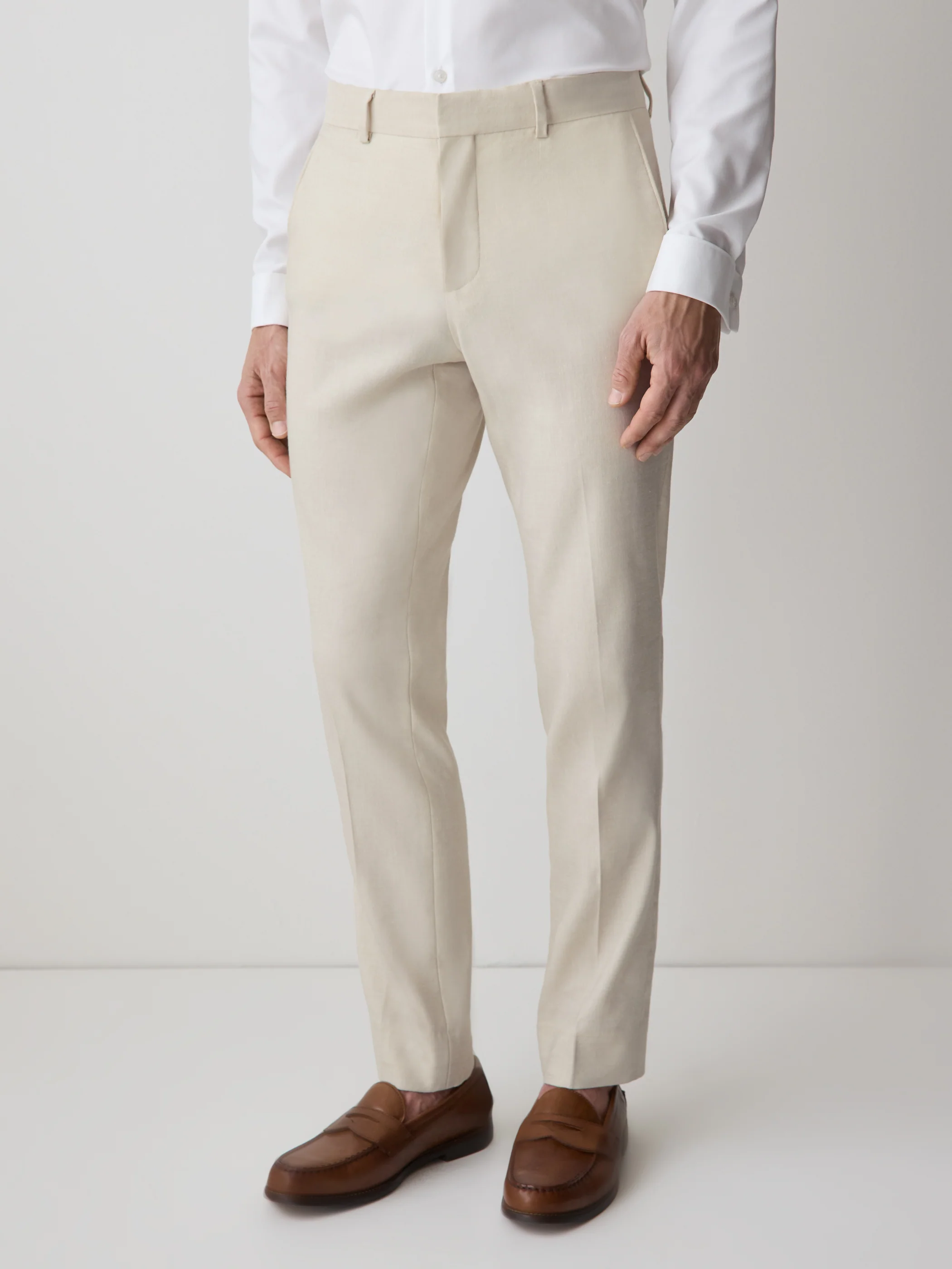 Slim Fit Stretch Linen Suit Pant - Image 4