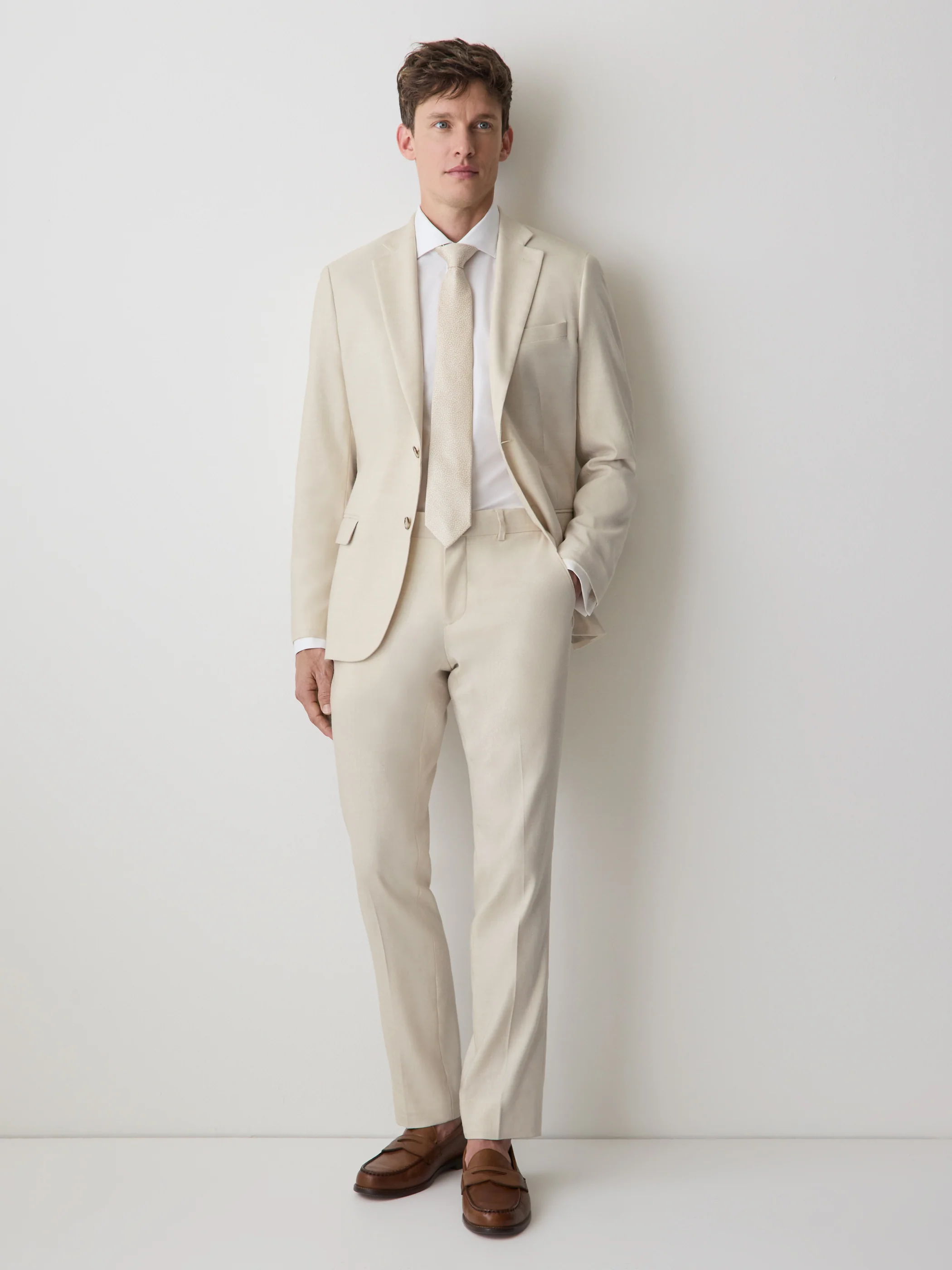 Slim Fit Stretch Linen Suit Pant - Image 5