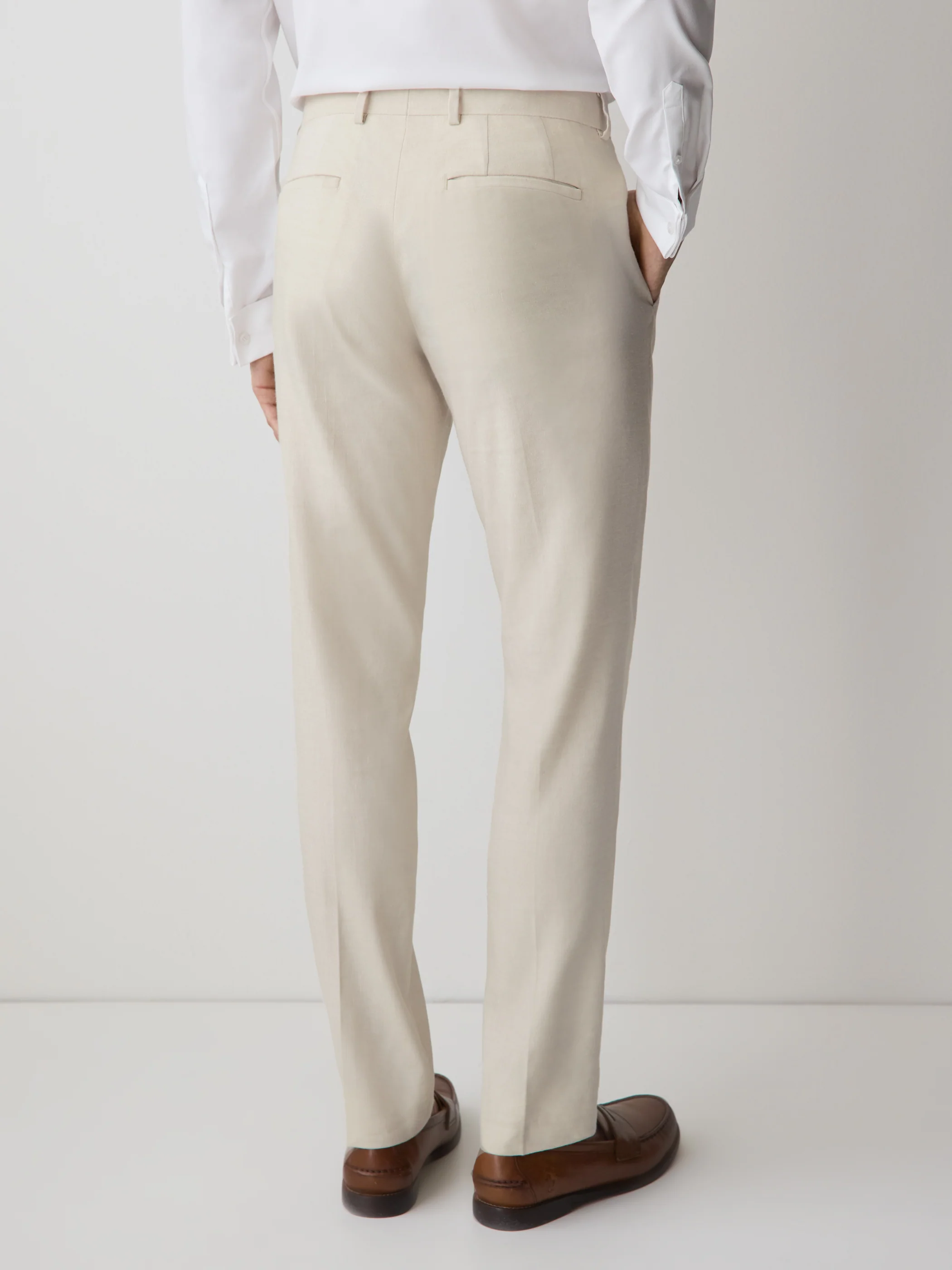 Slim Fit Stretch Linen Suit Pant - Image 6