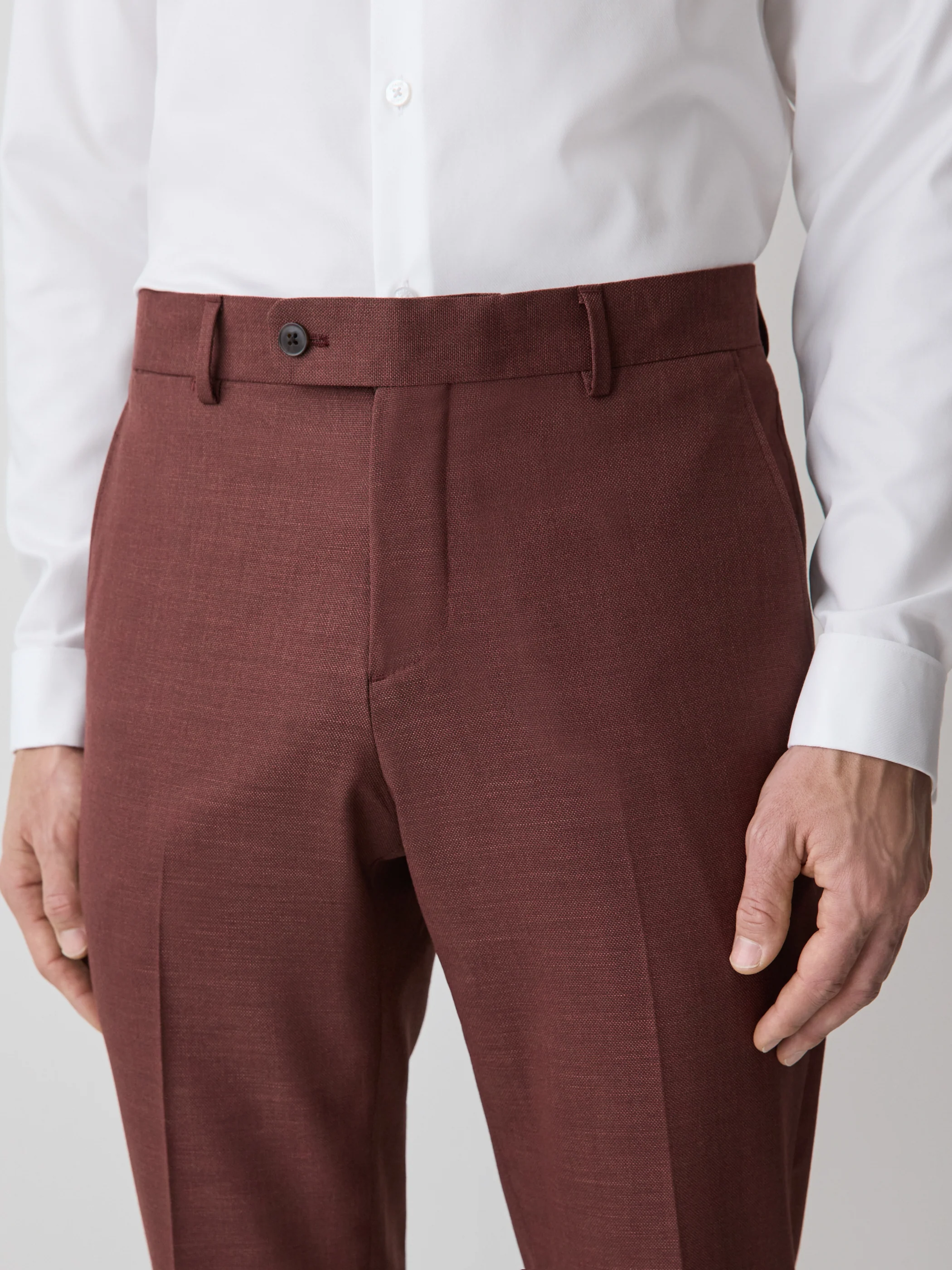 Slim-Fit Deep Berry Suit Pant - Image 4