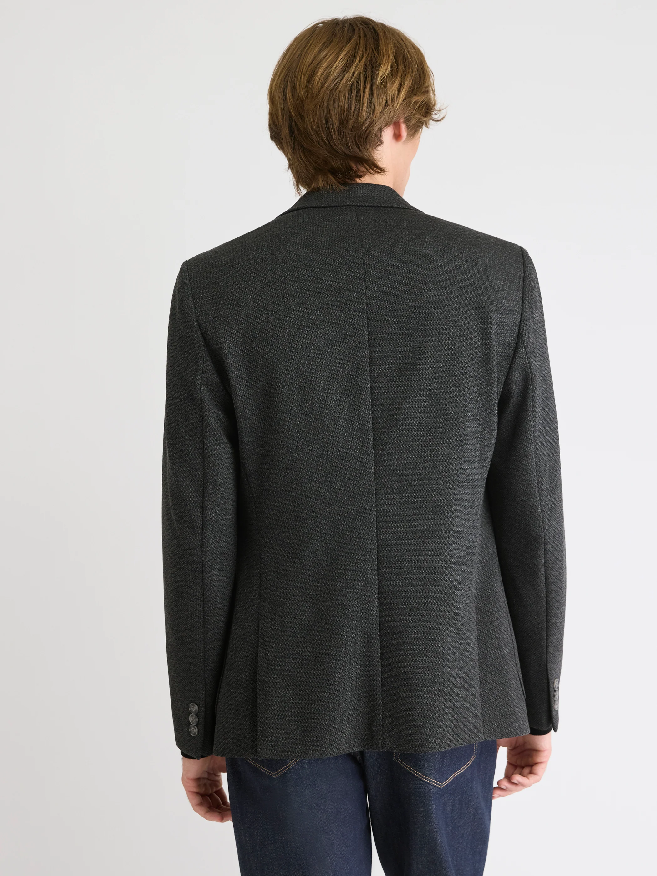 Slim-Fit Textured Knit Blazer - Image 3