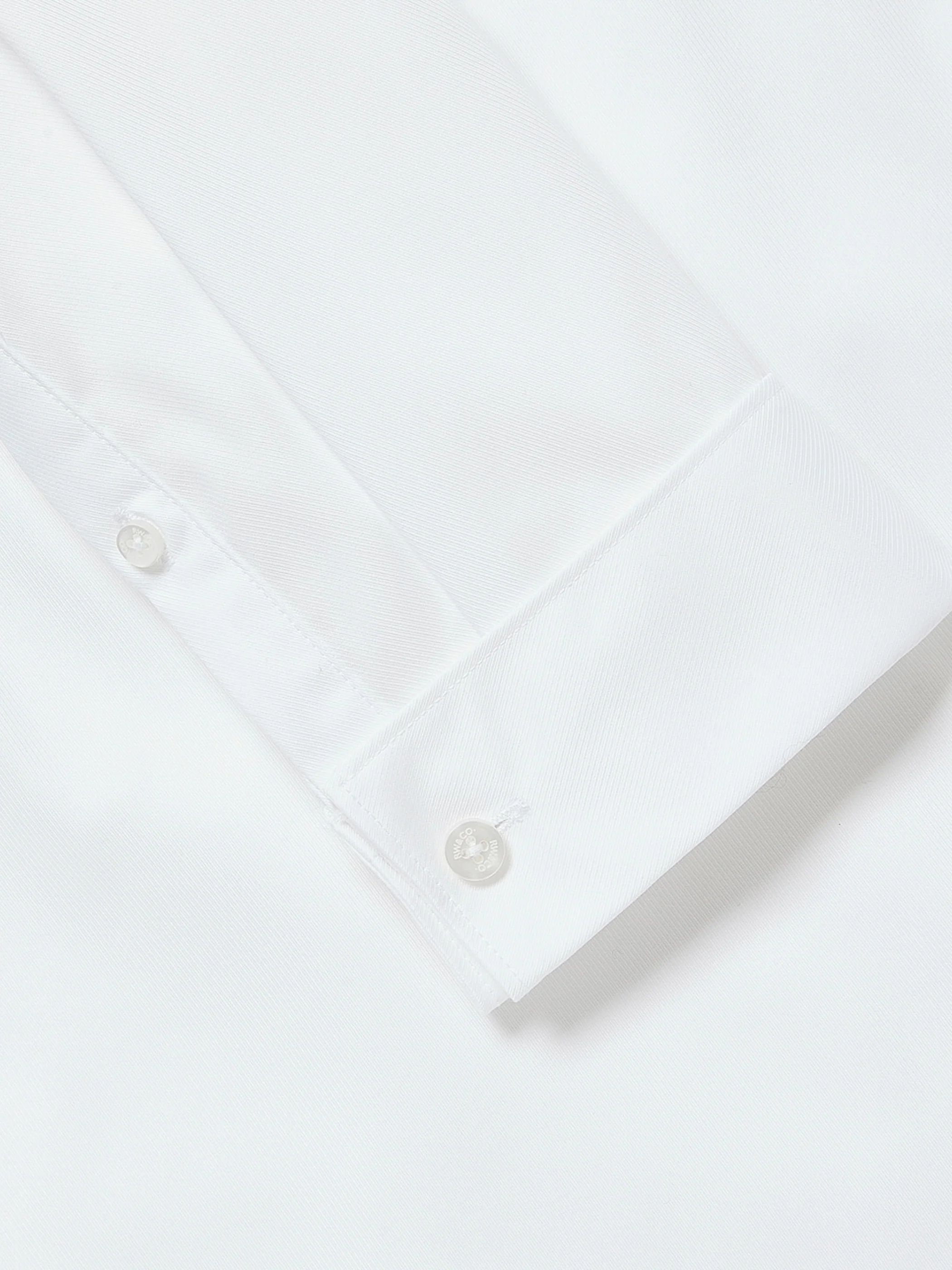 Slim Fit White Supima (R) Twill Dress Shirt - Image 4