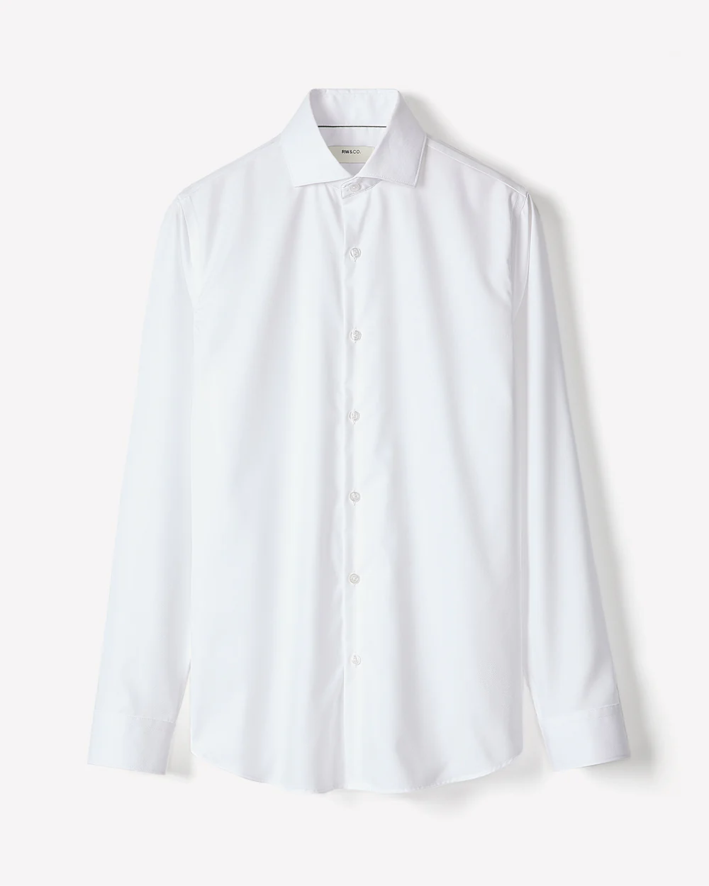 Slim Fit White Twill Dress Shirt - Image 4