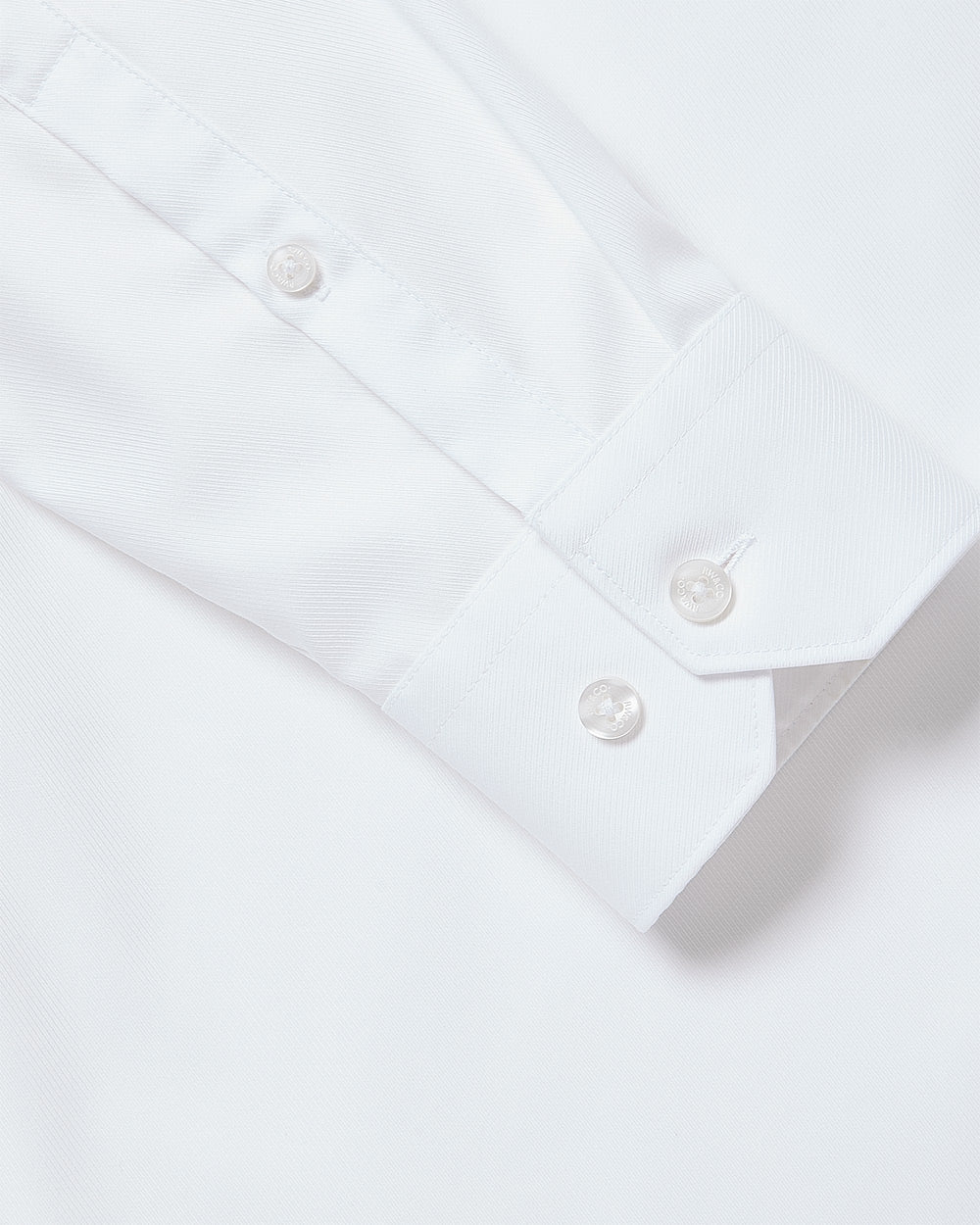 Slim Fit White Twill Dress Shirt - Image 5