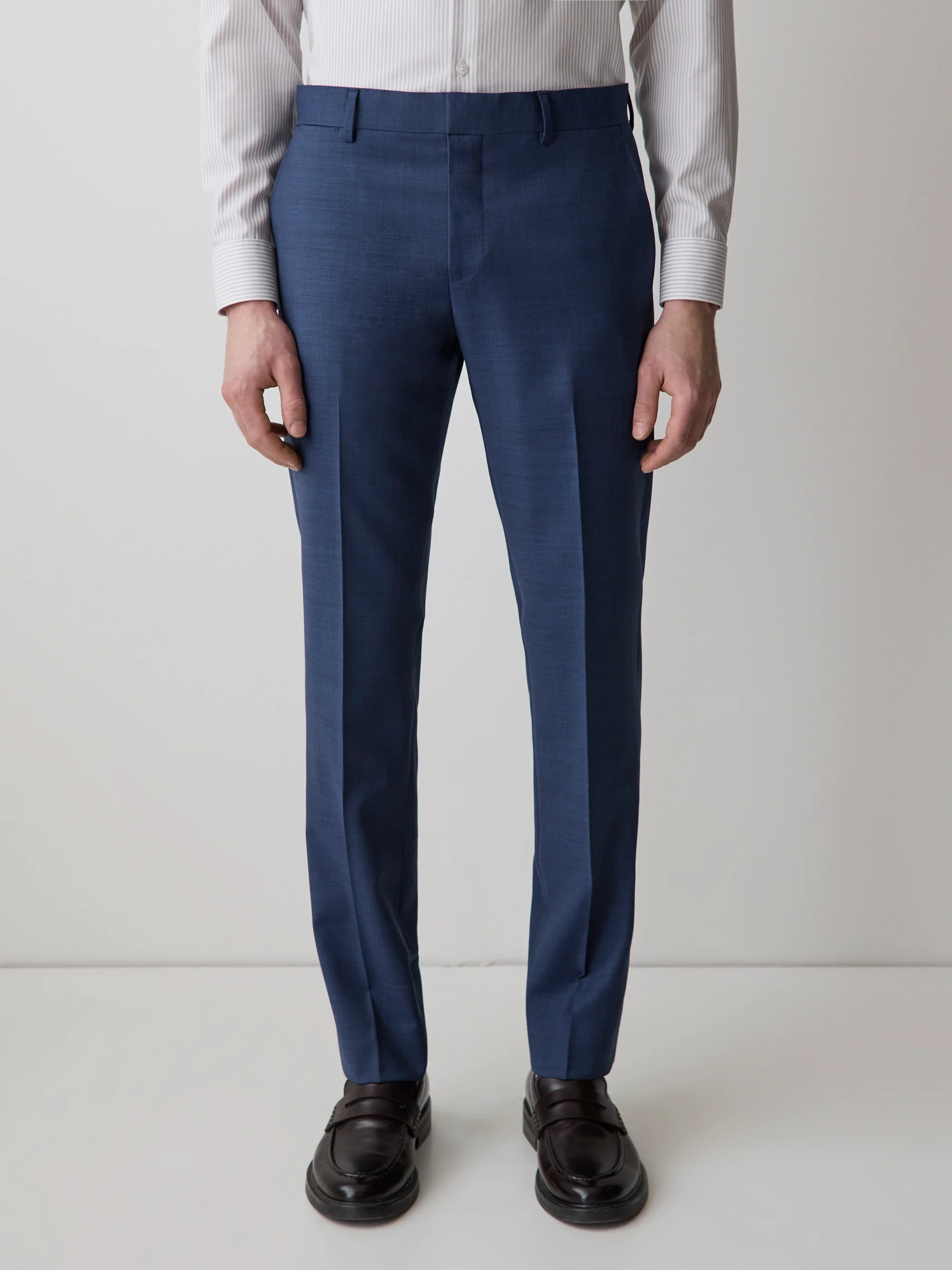 Blue Slim Fit Wool Suit Pant