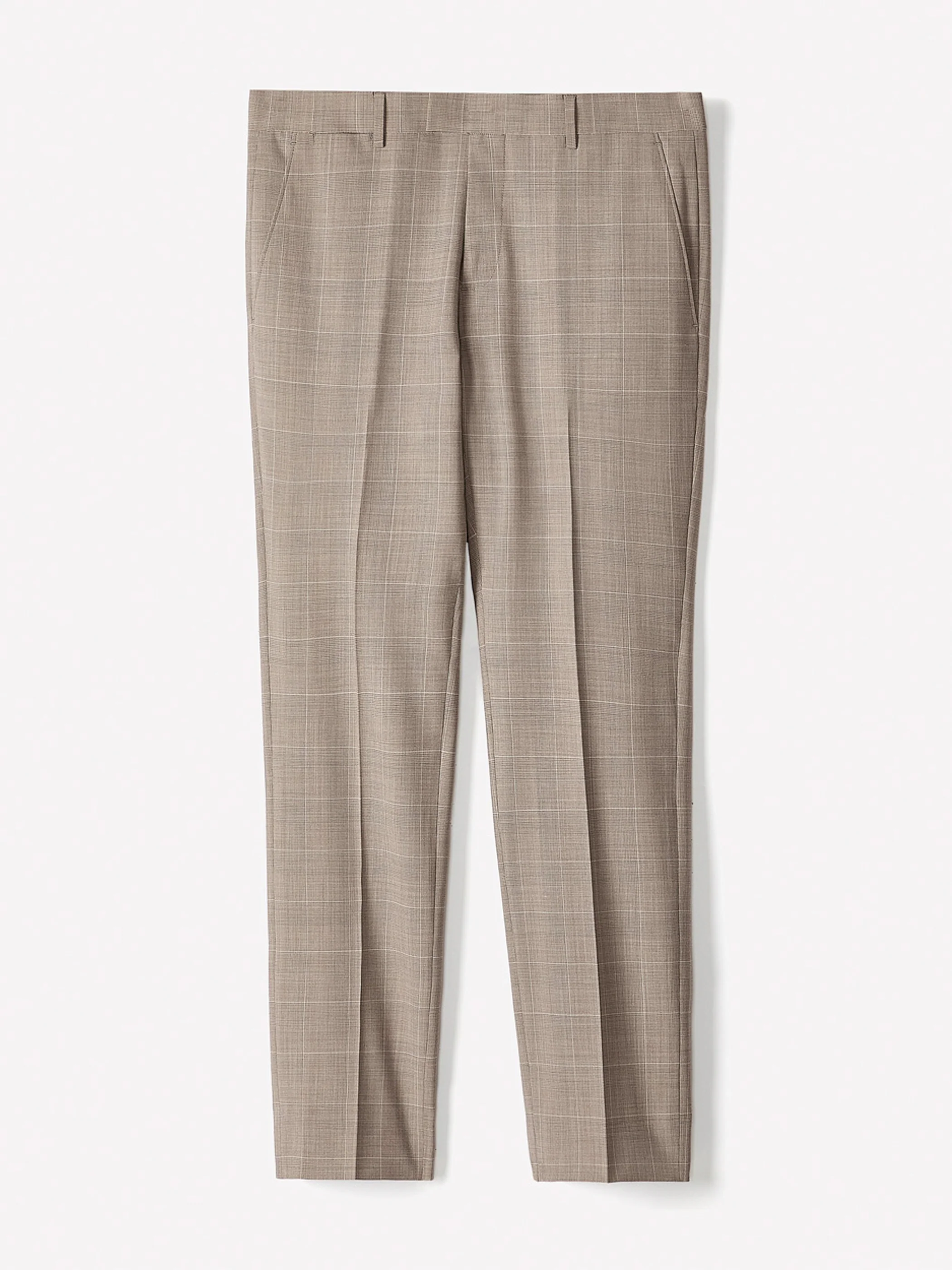 Slim Fit Wool Check Suit Pant - Image 6
