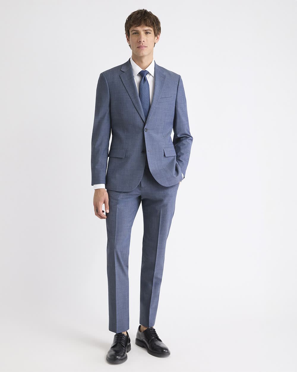 Slim-Fit Wool Check Suit Blazer - Image 2