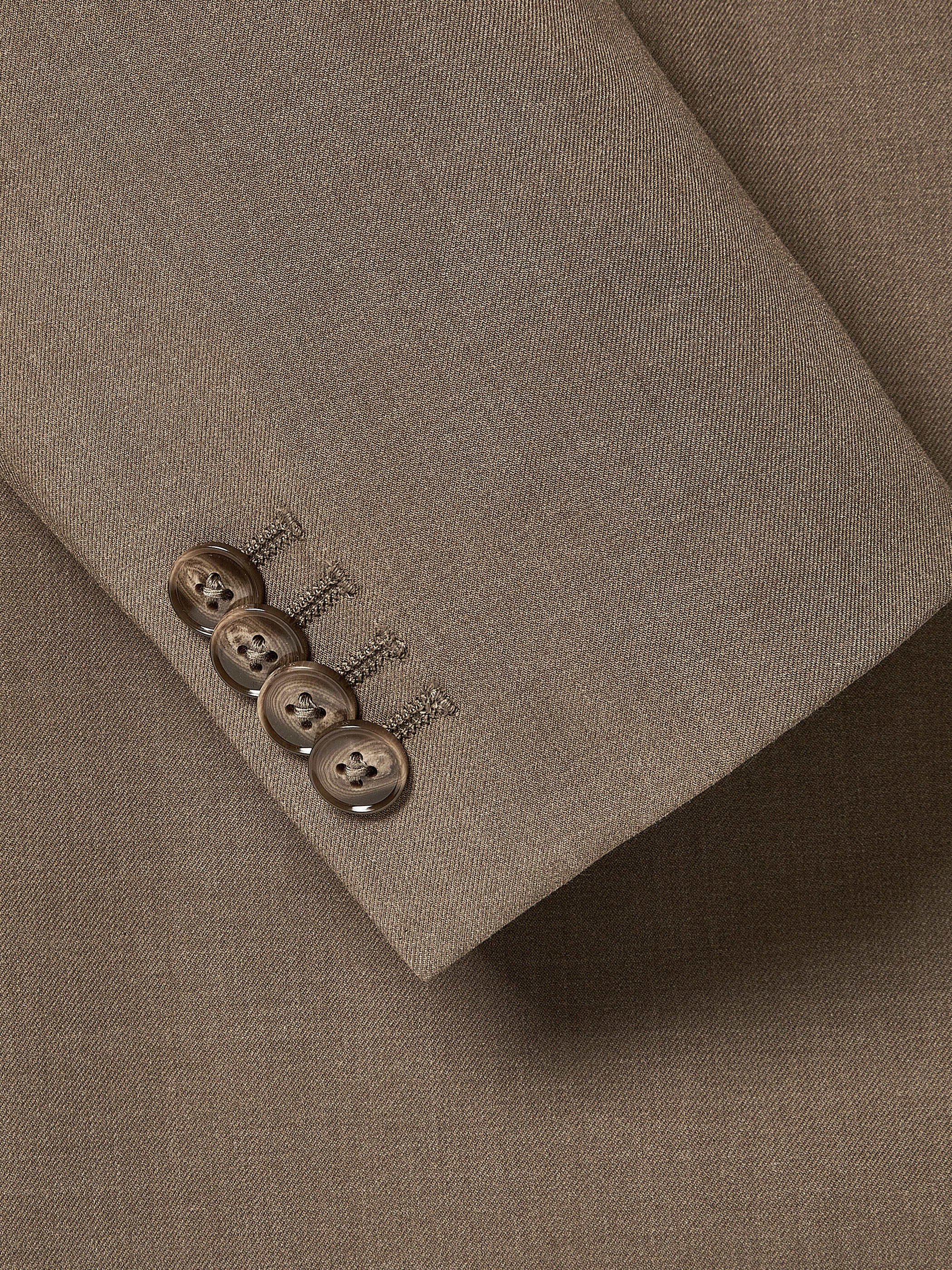 Slim-Fit Dark Beige Suit Blazer - Image 5
