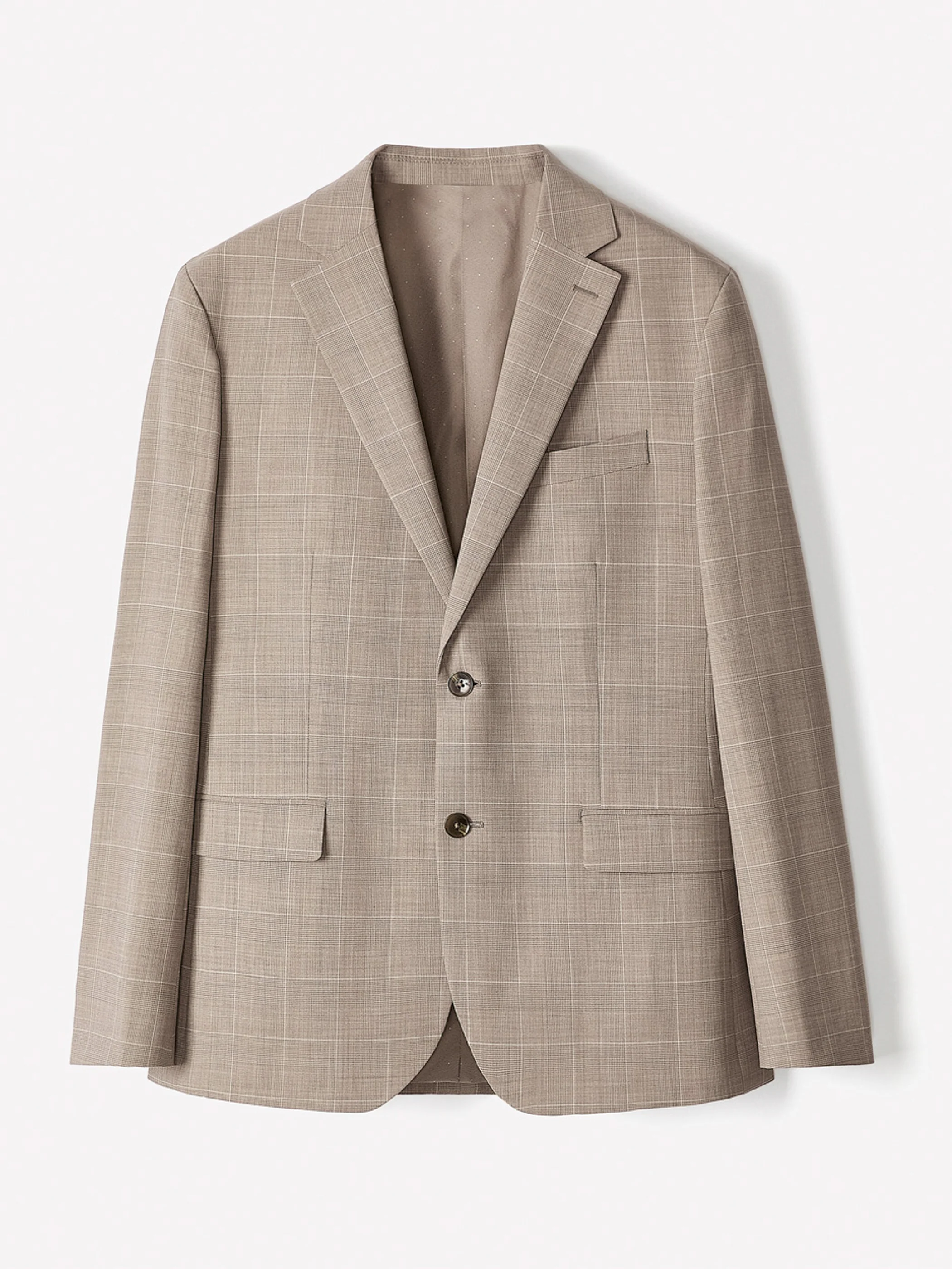 Slim Fit Wool Check Suit Blazer - Image 6