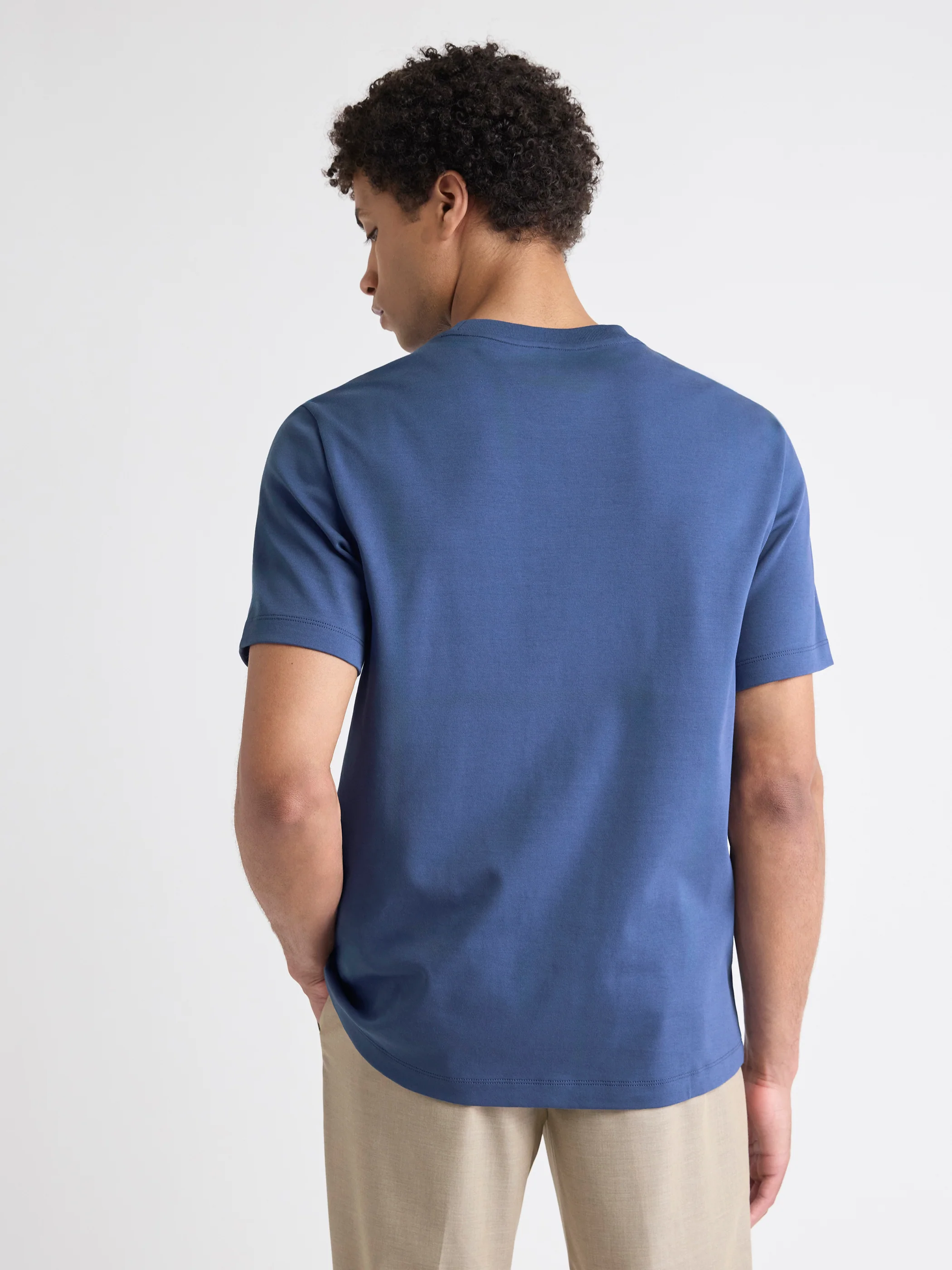 Solid Interlock Cotton Crew-Neck Tee - Image 11