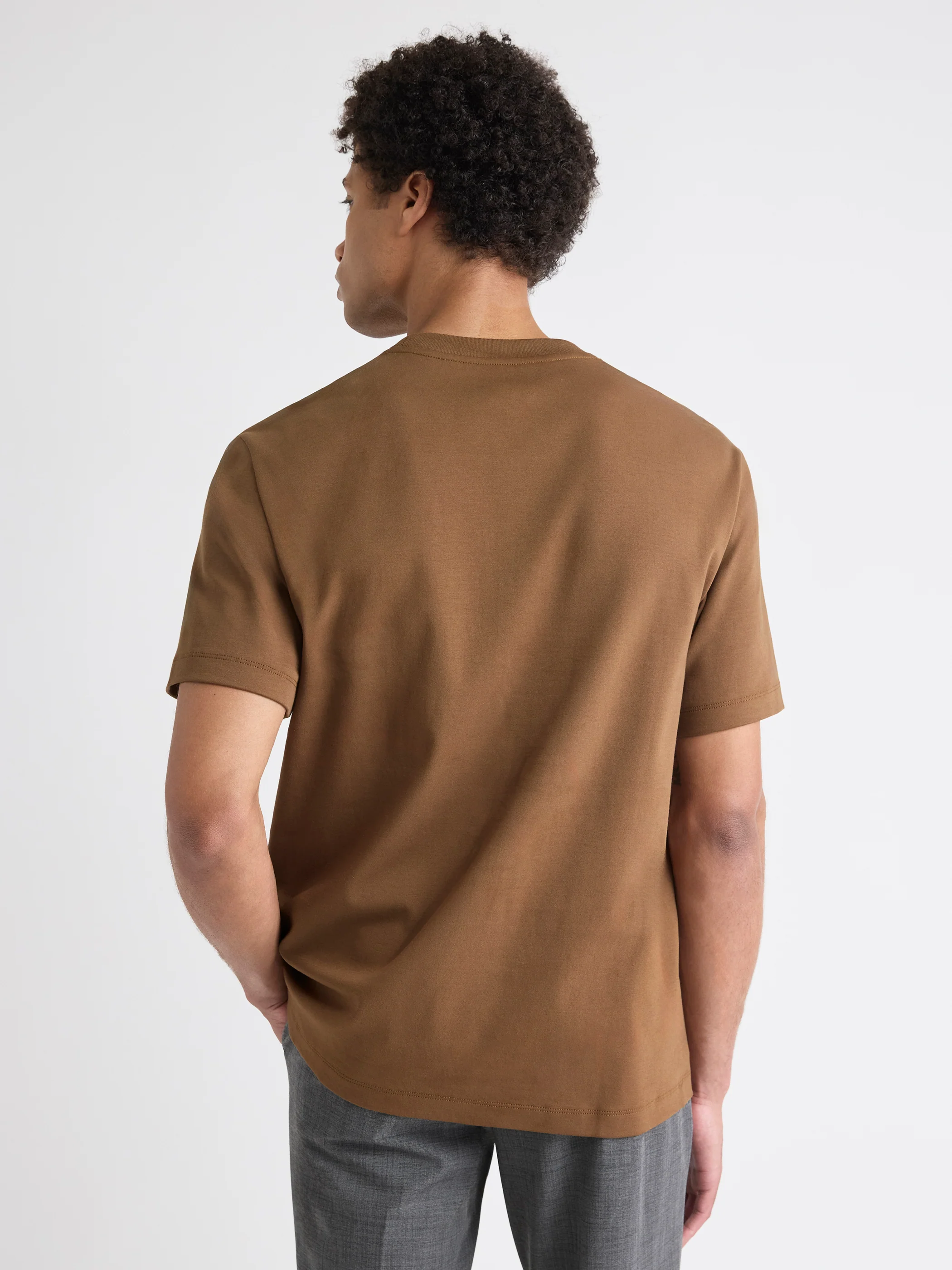 Solid Interlock Cotton Crew-Neck Tee - Image 3
