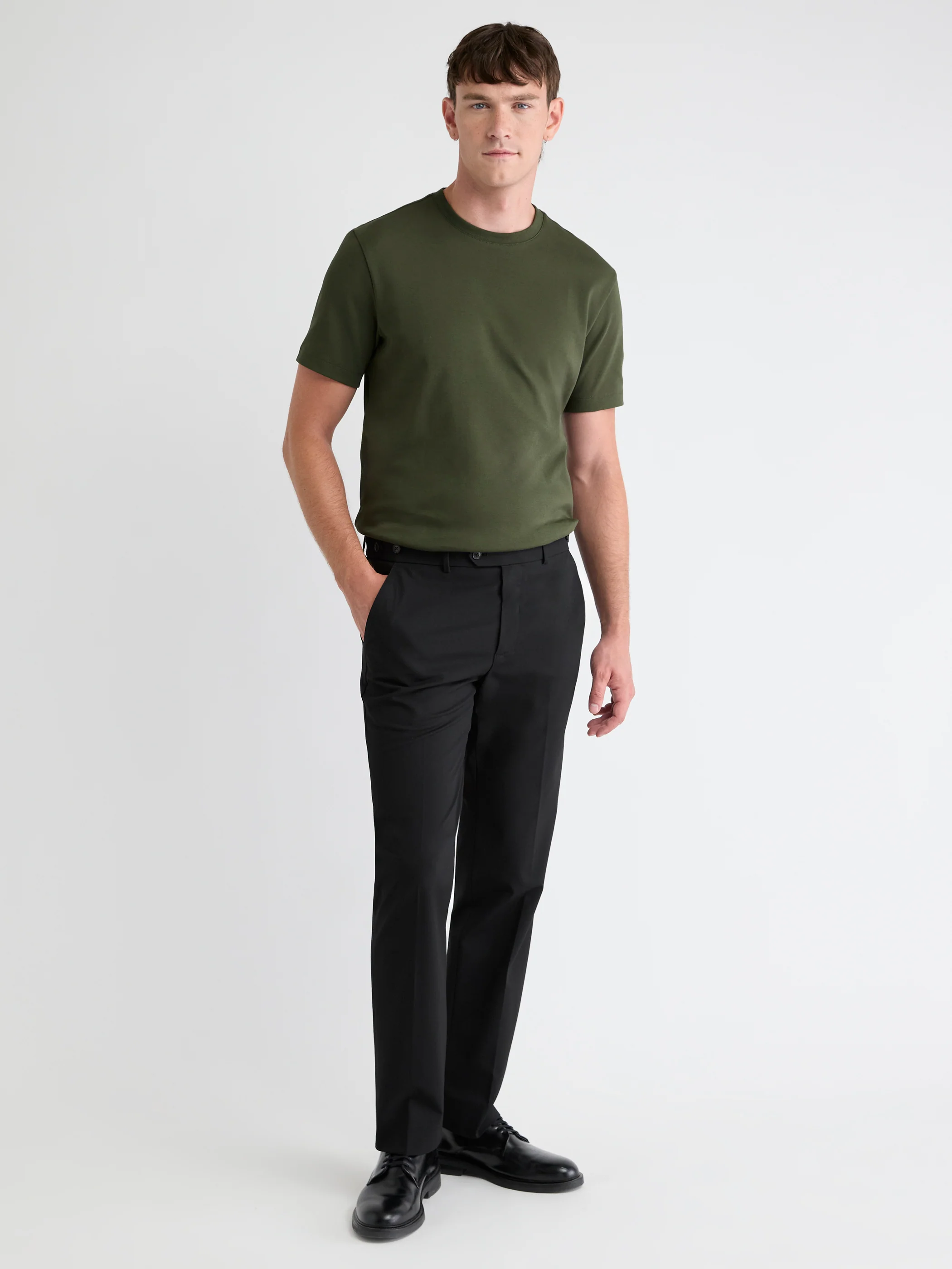 Solid Interlock Cotton Crew-Neck Tee - Image 5