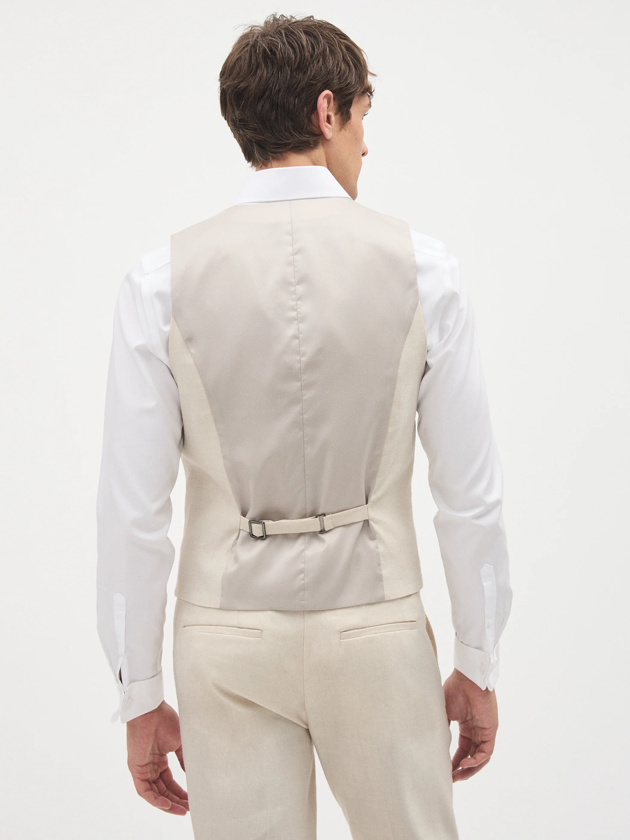 Stretch Linen Suit Vest - Image 3