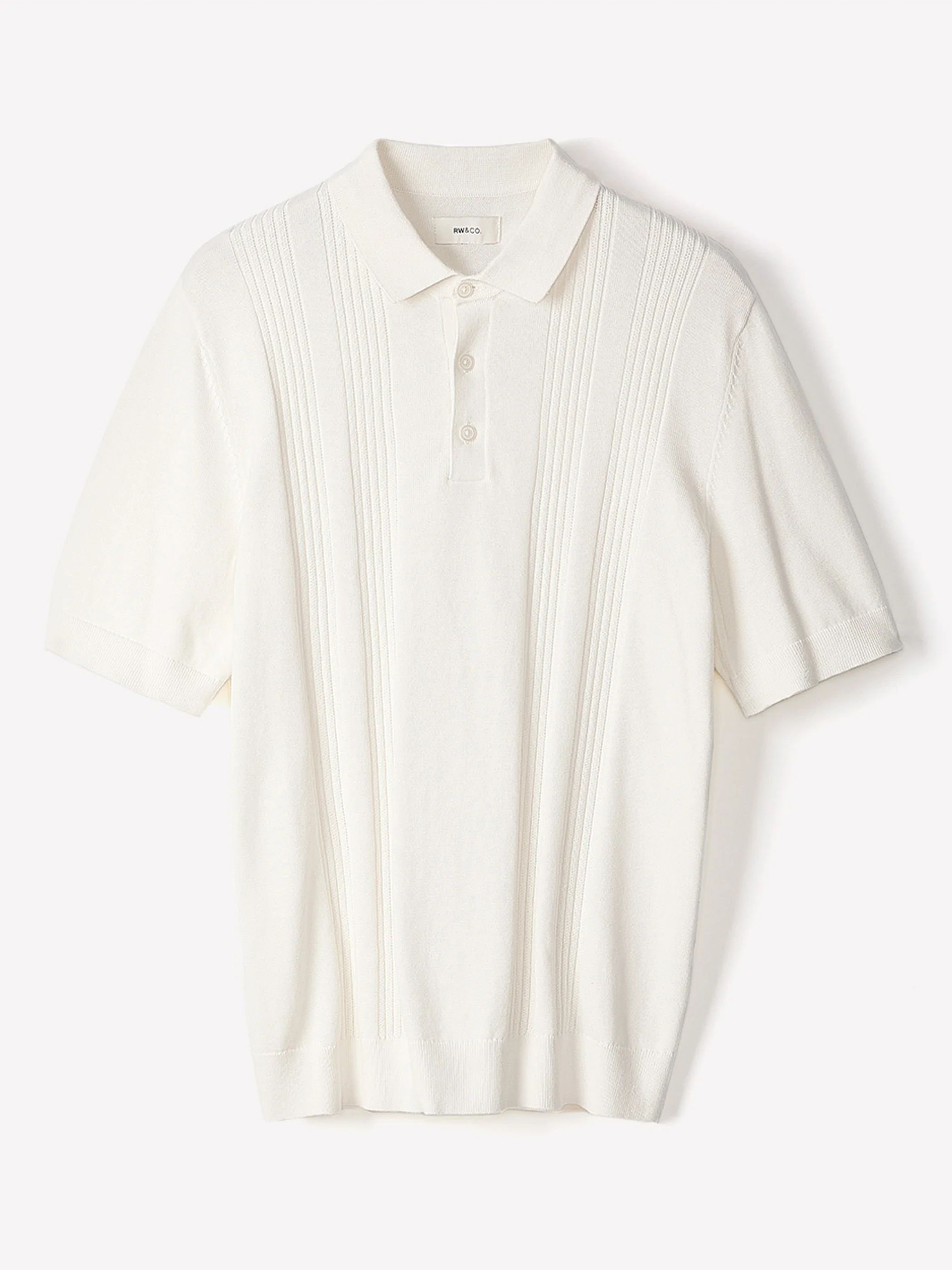 Short-Sleeve Cotton Polo with Vertical Stitches - Image 10