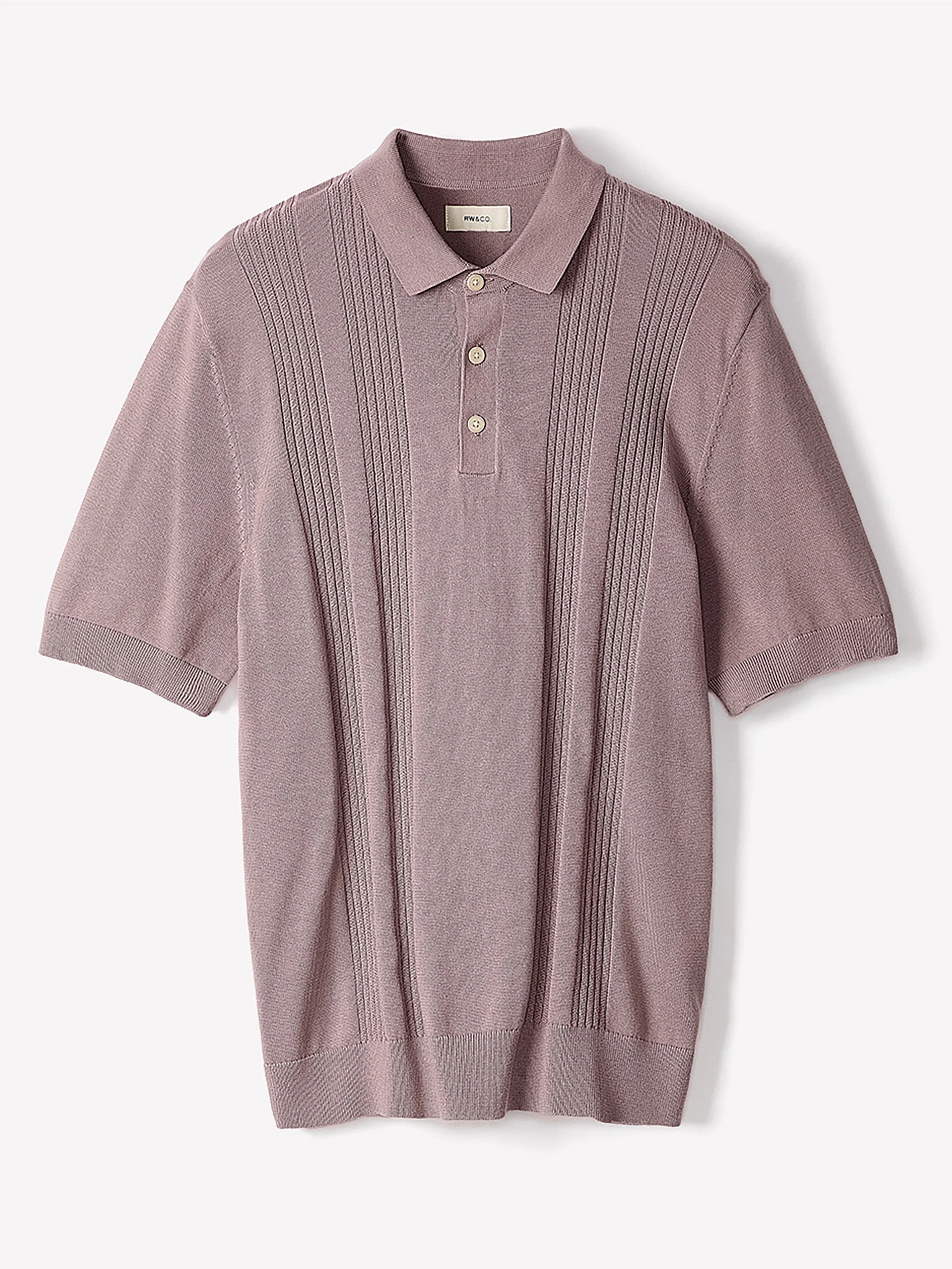 Short-Sleeve Cotton Polo with Vertical Stitches - Image 28