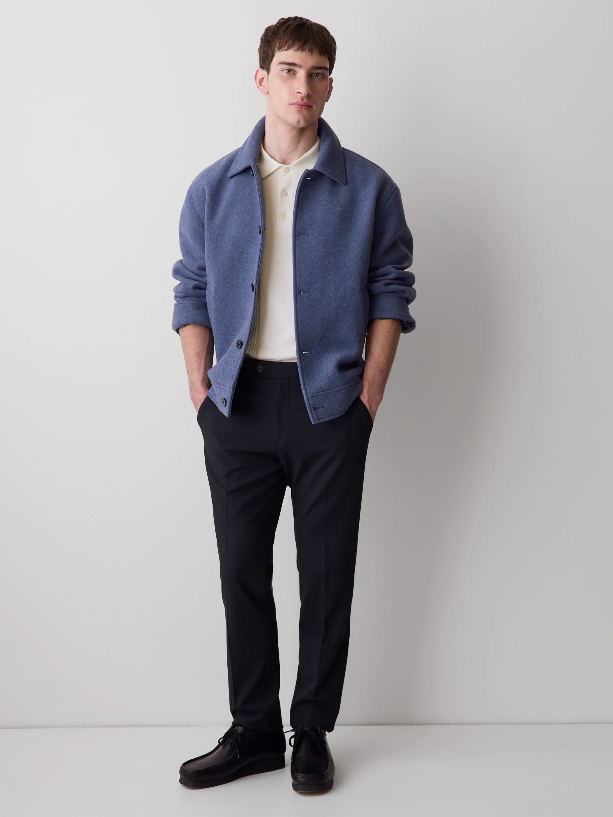 Short-Sleeve Cotton Polo with Vertical Stitches - Image 8