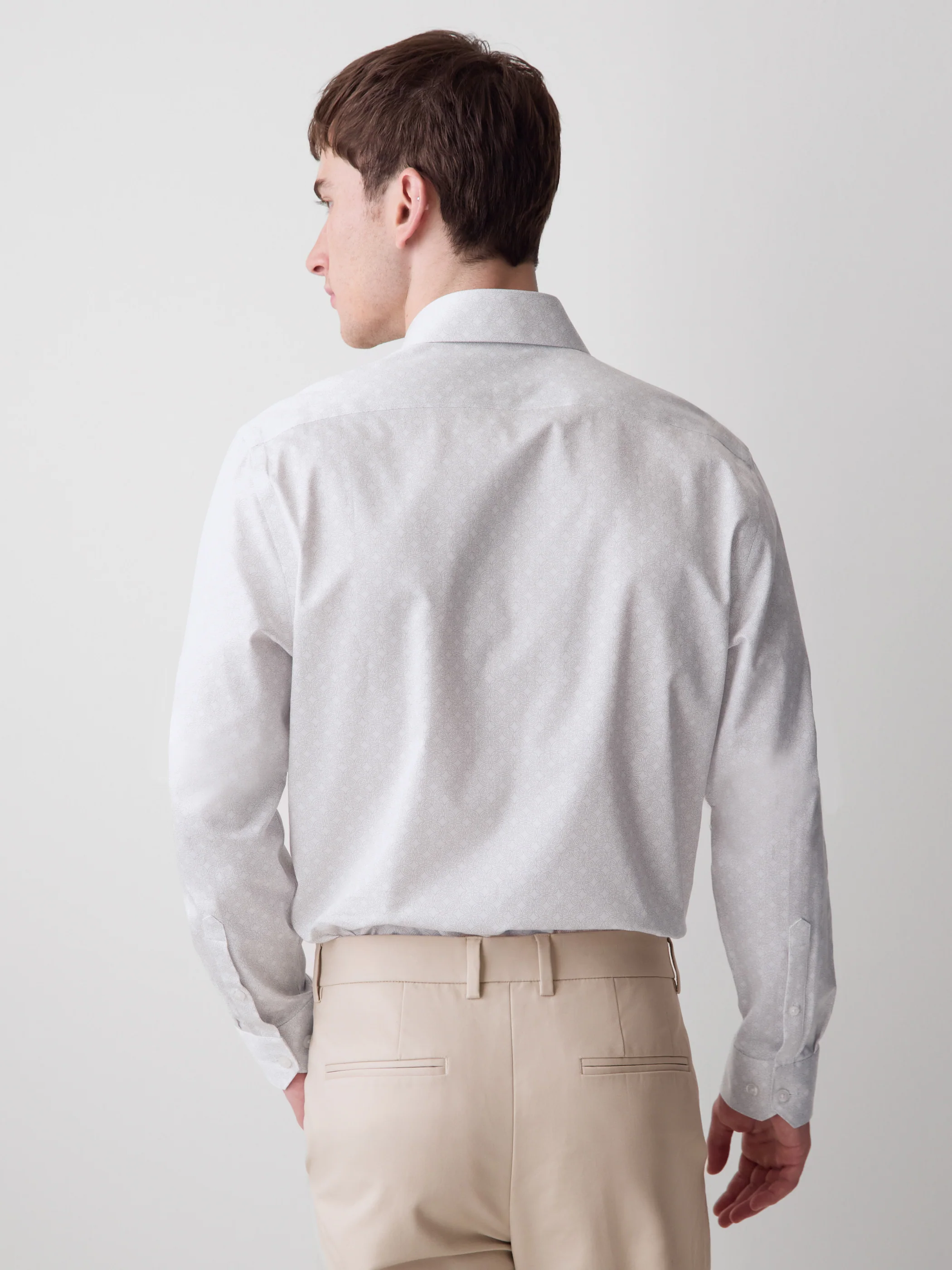 Tailored Fit Dress Shirt with Micro Geo Print - Image 3