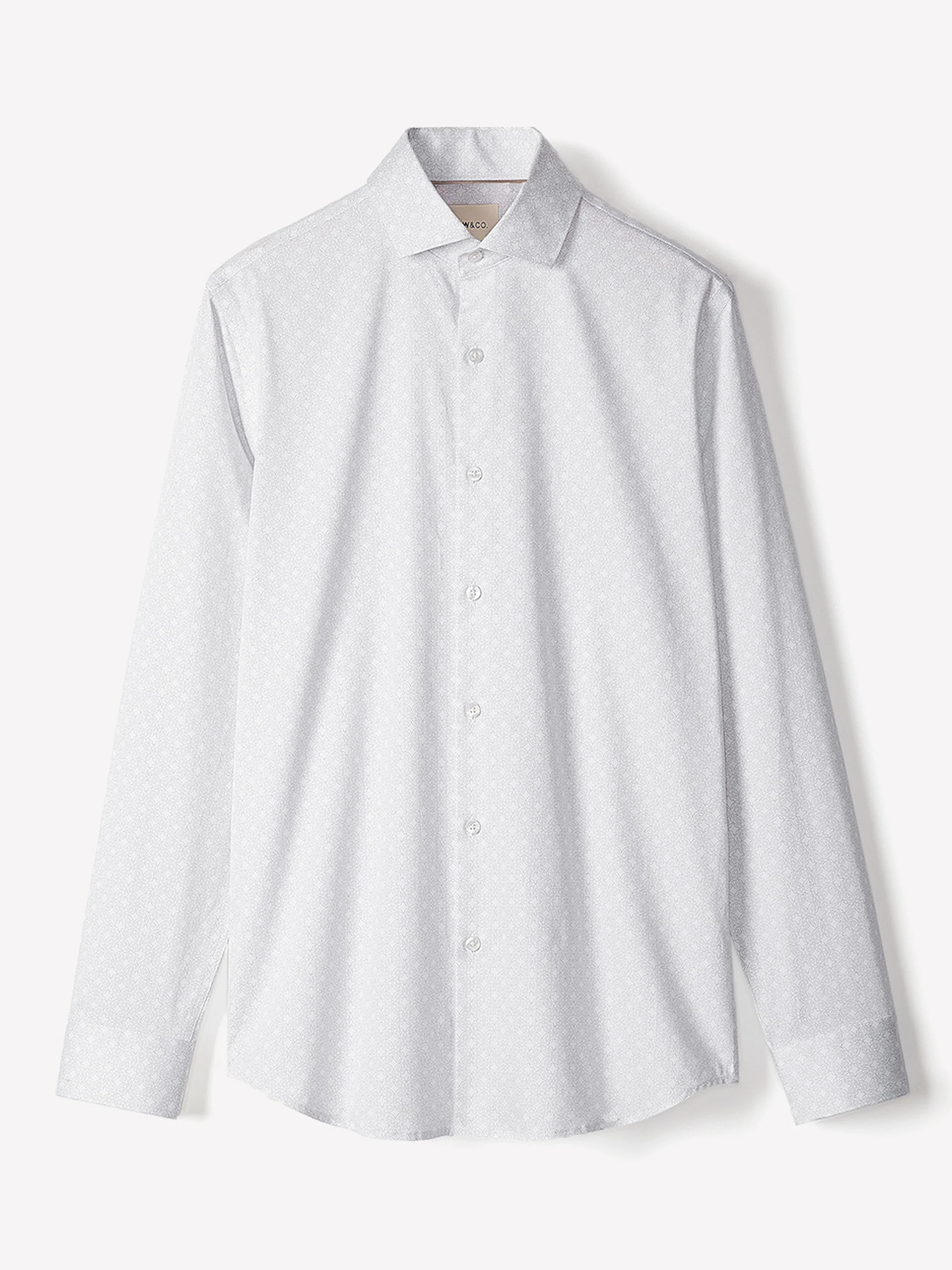 Tailored Fit Dress Shirt with Micro Geo Print - Image 4