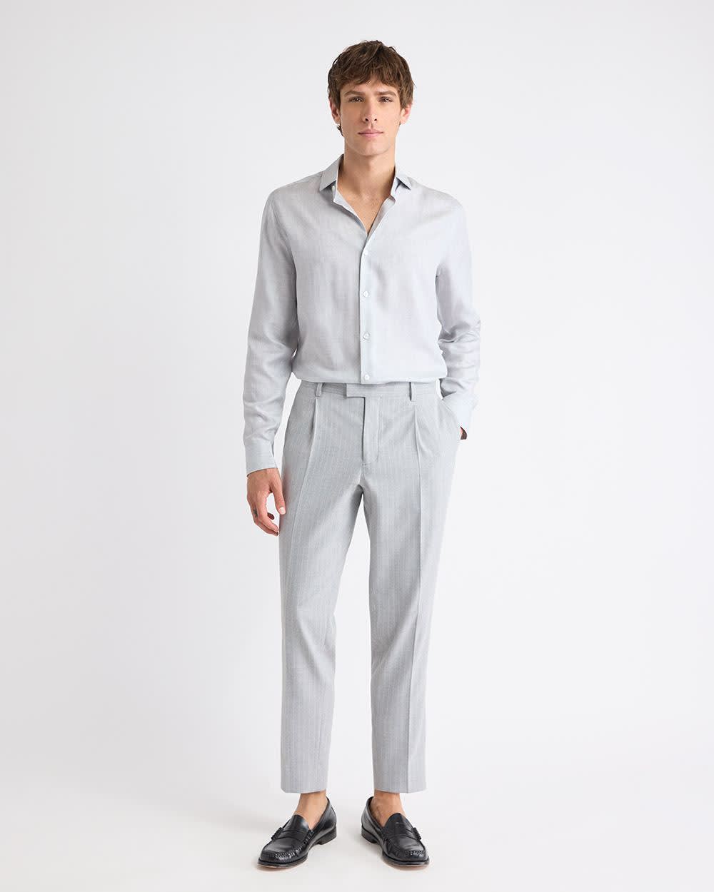 Tailored Fit Heather Dress Shirt - Image 12
