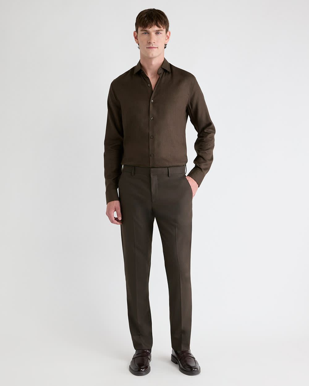 Tailored Fit Heather Dress Shirt - Image 17