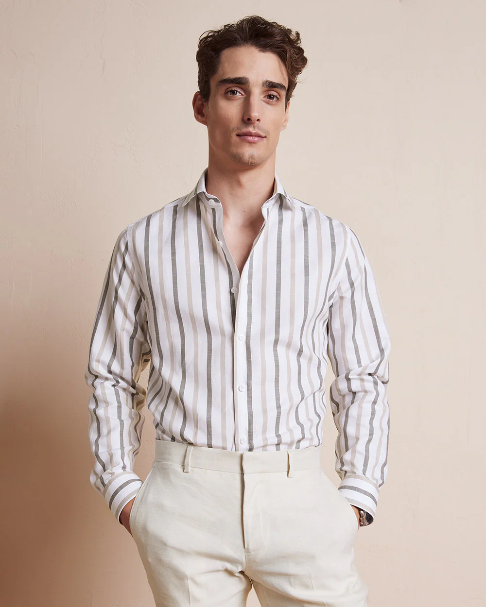 Tailored-Fit Linen Dress Shirt - Image 24