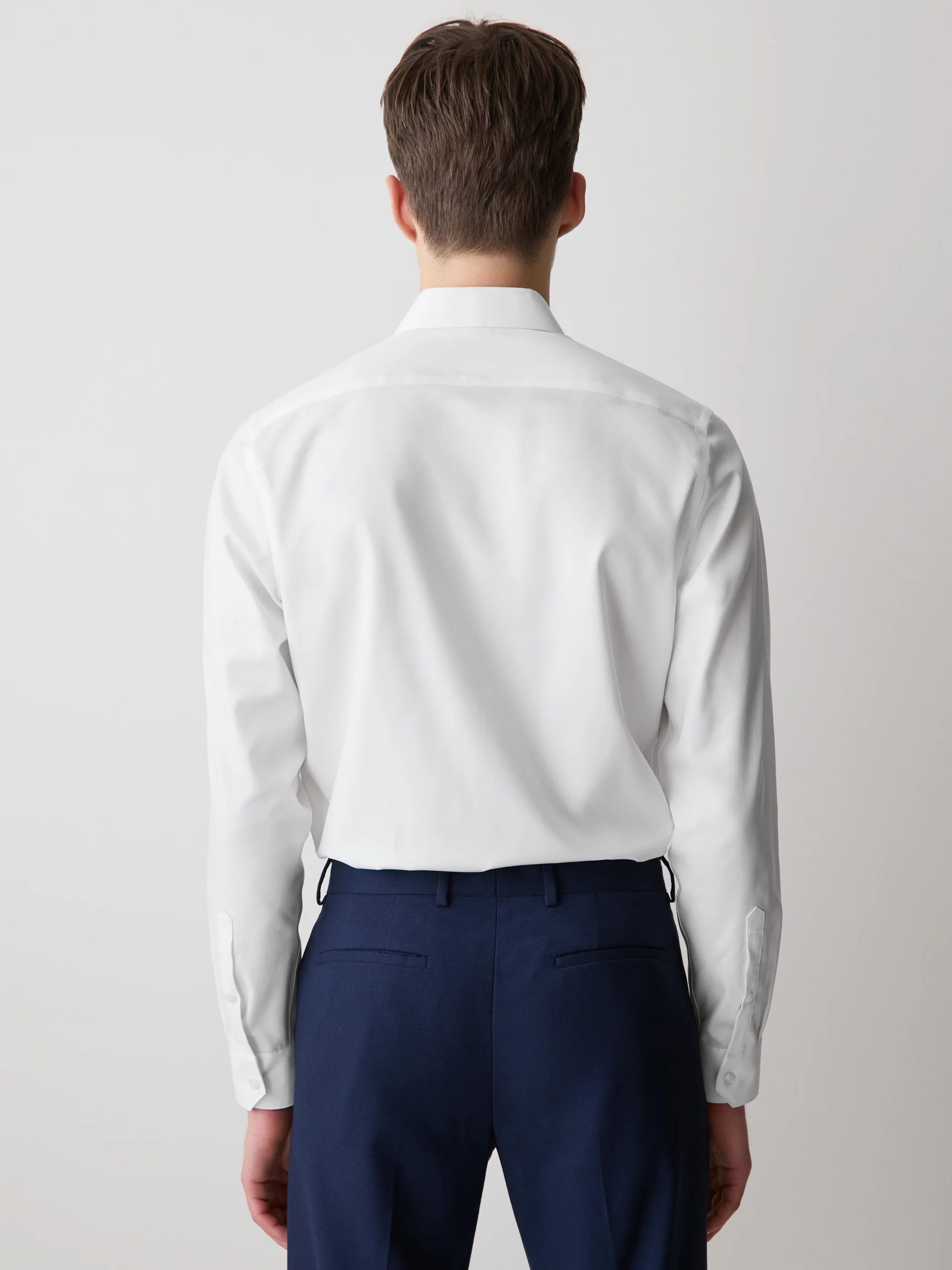 Tailored Fit Solid Twill Dress Shirt - Image 3