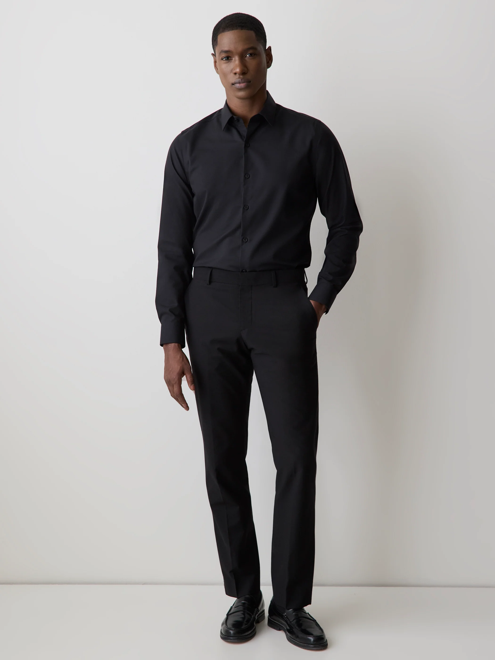 Tailored Fit Solid Twill Dress Shirt - Image 7